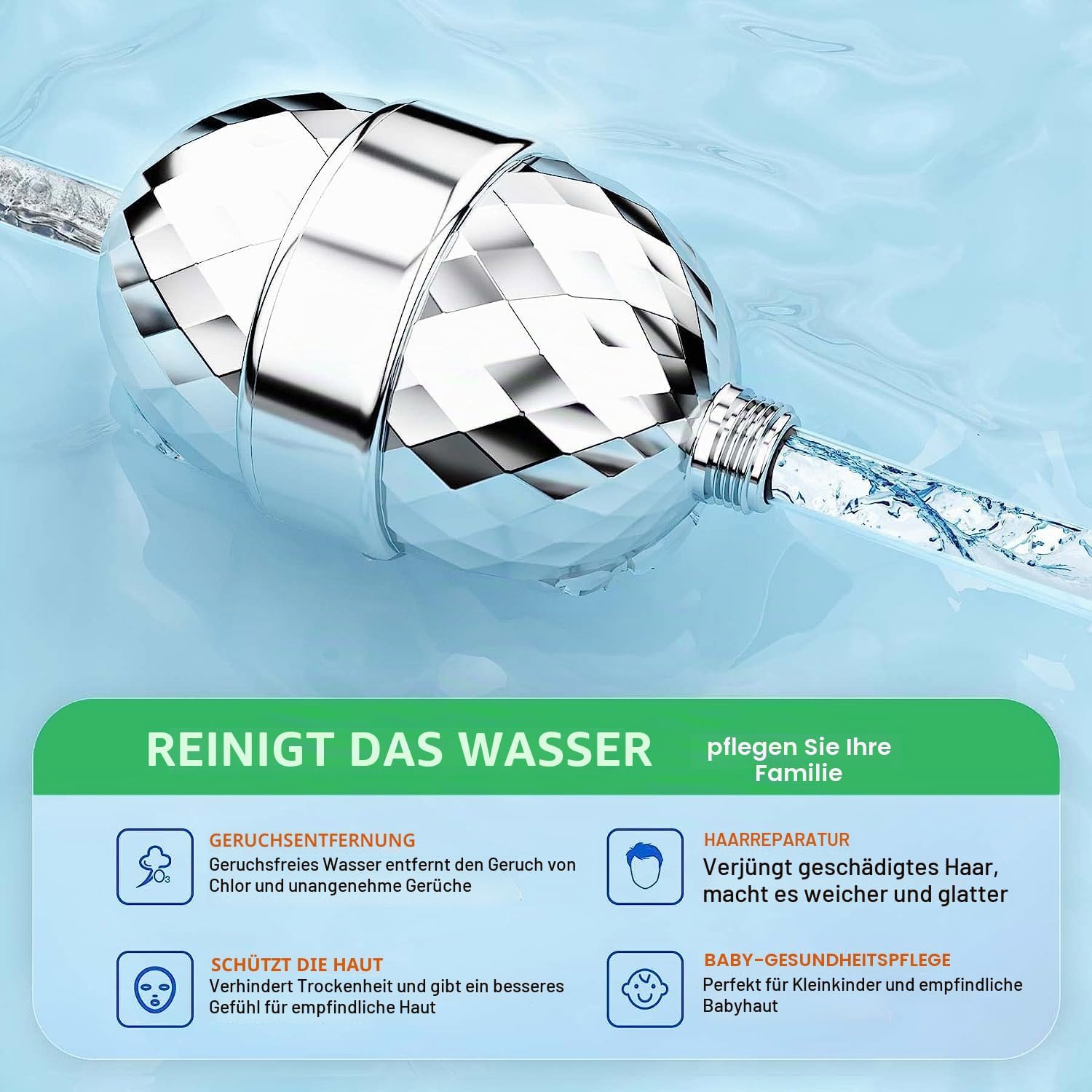 32-stufiger Duschfilter mit Vitamin C für hartes Wasser, Duschfilter für Wasserenthärter mit austauschbarer mehrstufiger Filterkartusche zur Entfernung von Chlor und Schwermetallen – Bild 4