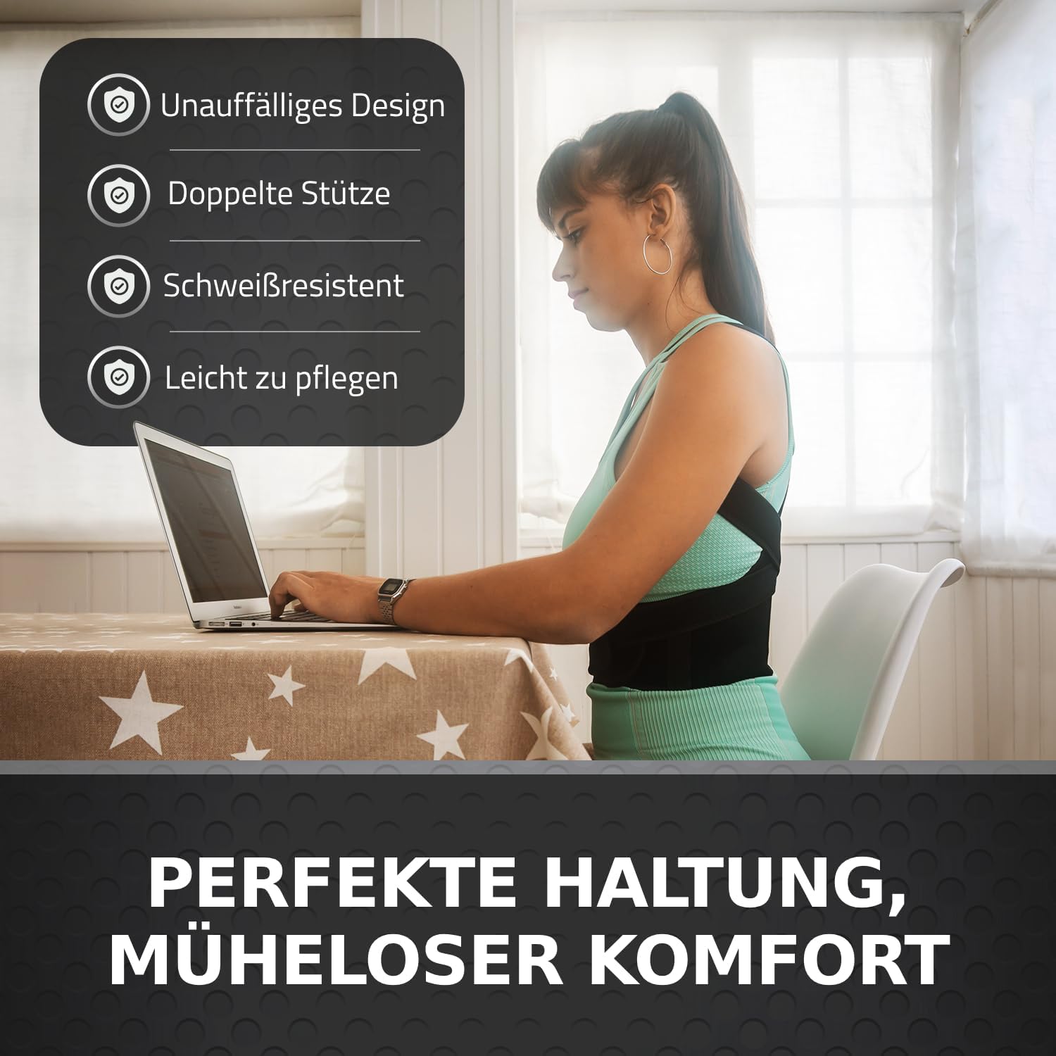 Roar Haltungstrainer Damen Herren – Rückengurthaltung, Geraderücken, Hohlkreuzkorrektur, Haltungskorrektur – Haltungskorrektur – Bild 7