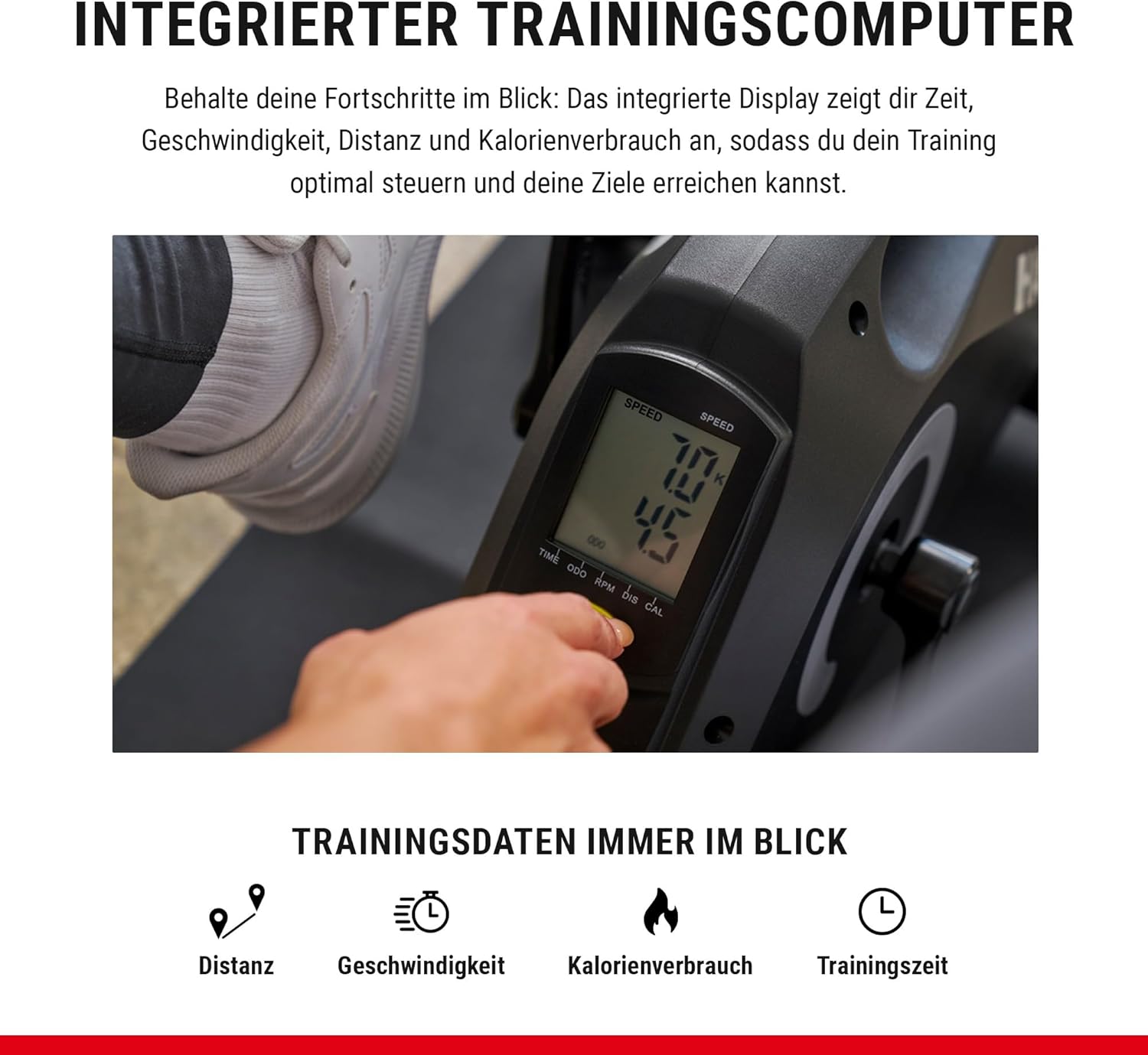 Hammerpedal-Trainer für Zuhause, magnetisch – leiser Mini-Heimtrainer mit Display, 8 Widerstandsstufen, inklusive rutschfester Matte, Sicherheitsgurt, Beintrainer zum Sitzen für Büro, Heimbüro und Senioren – Bild 5