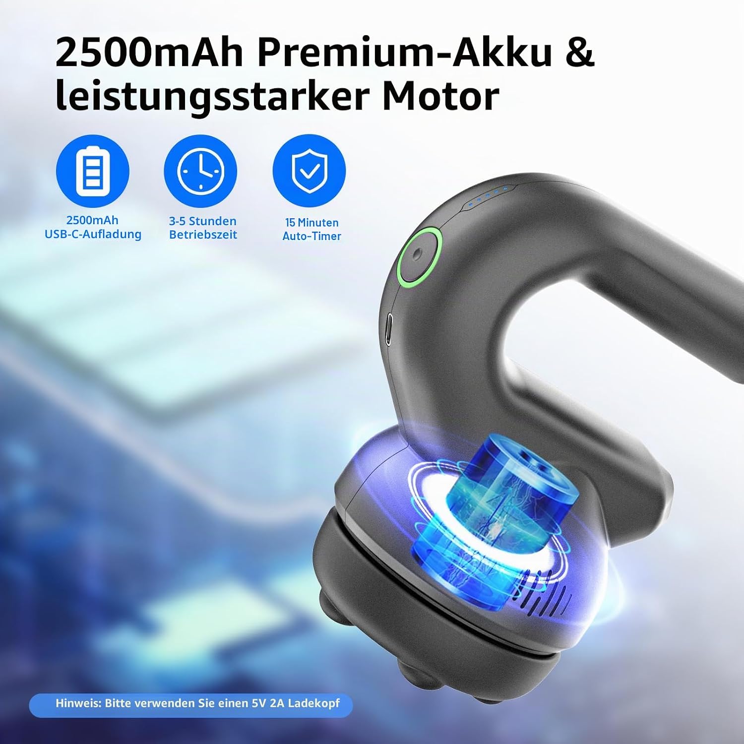 HYAKO F2 Rotations-Vibrationsmassagegerät – Handmassagegerät mit Massagepistolen-Technologie – Tiefengewebe-Massagegerät für Nacken, Schulter, Taille, Bauch, Gesäß, Beine, Arbeit und Alltagsgeschenke – Bild 7