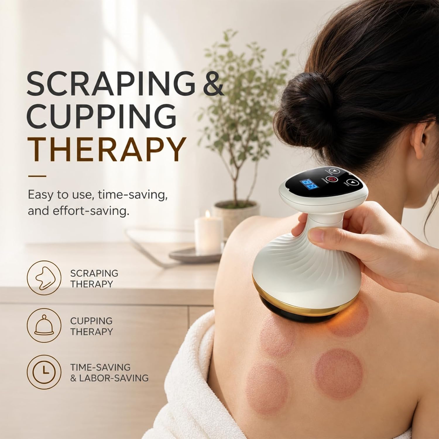 4-in-1-Cellulite-Massagegerät: Vakuum & Gua Sha elektrisch mit 9 Wärmeeinstellungen, 9 Saugstufen für straffere Haut und bessere Durchblutung, Tiefenmassage für den Ganzkörpergebrauch zu Hause – Bild 7