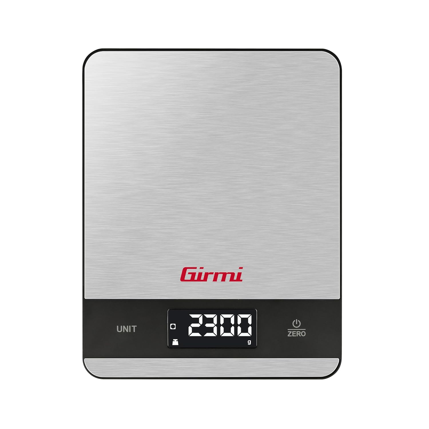 Girmi PS05 Elektronische Küchenwaage, 1 g/5 kg, Edelstahlplatte, Display mit hoher Helligkeit, automatische Abschaltung, Tarafunktion, Fehleranzeigen, Display 50 x 22 – Bild 2