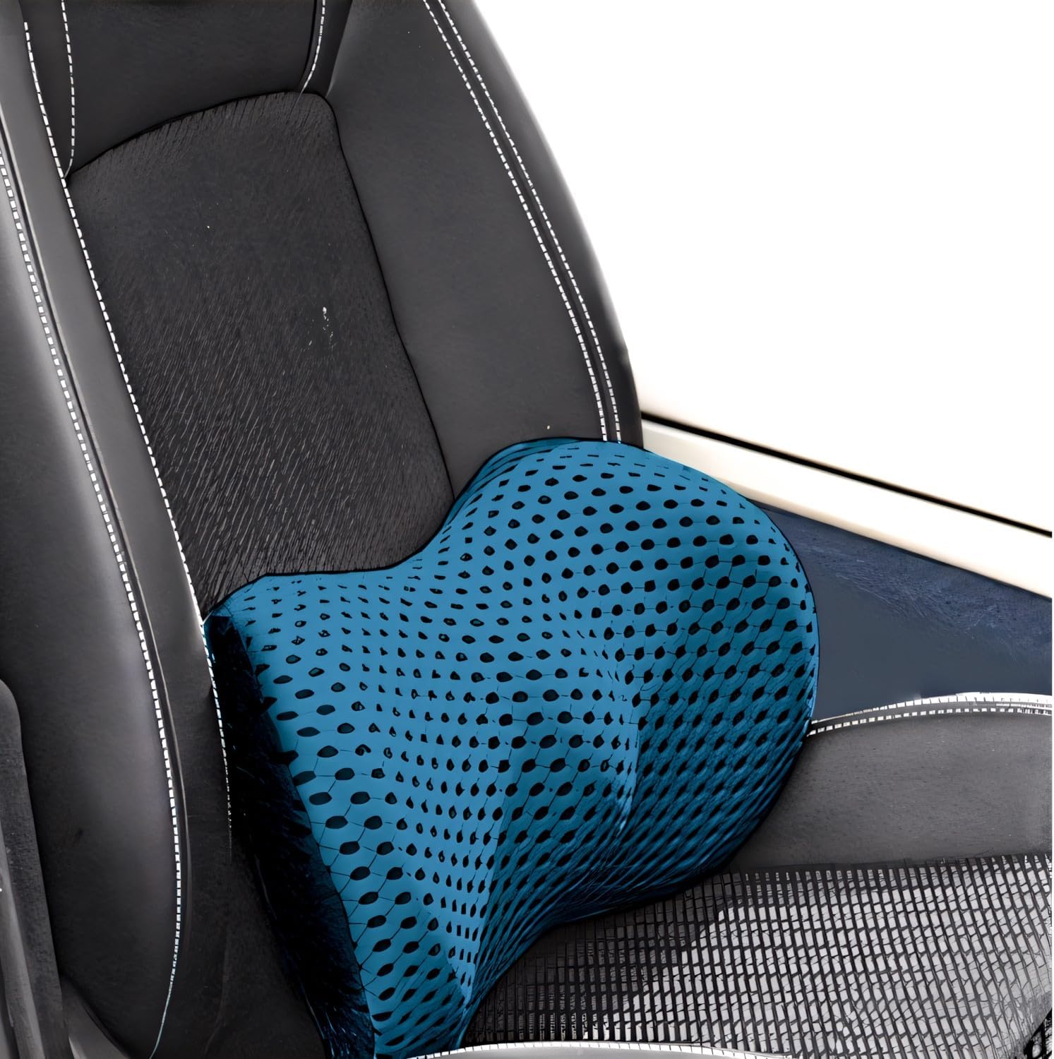 Retoo Lendenkissen orthopädisch 23 x 13 x 46 cm, Memory-Schaum-Lendenkissen, Rückenstützkissen mit atmungsaktivem Material, universell für Bett, Stuhl, Auto, Schmerzlinderung im unteren Rückenbereich – Bild 6