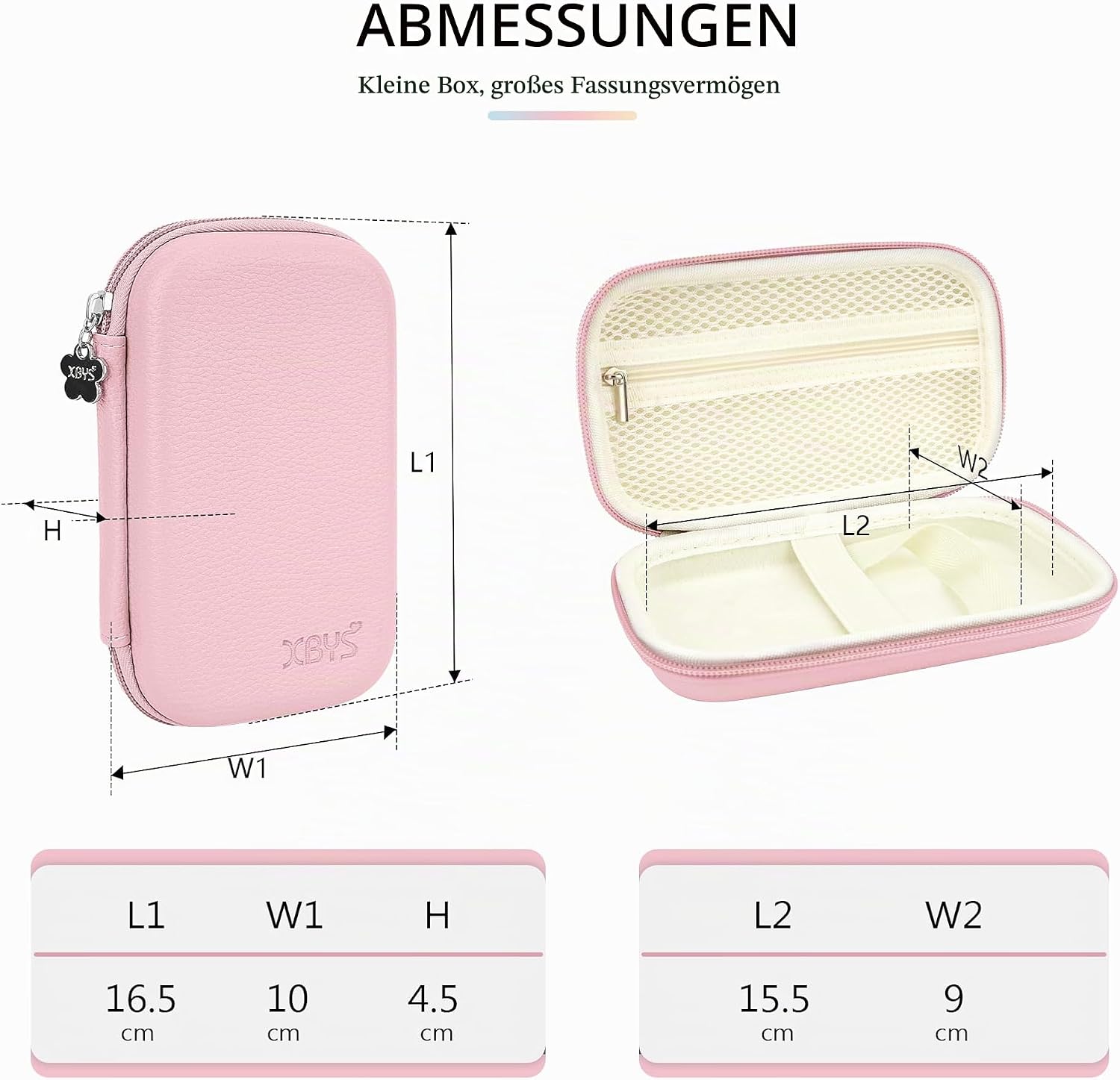 Diabetes-Versorgungskoffer, Blutzuckermessgerät-Beutel, rosa, M, schlicht | Tragbare Box zur Aufbewahrung von Teststreifen, Blutentnahmenadeln und anderen Gegenständen, Reisetasche für Glukosemessgerät – Bild 4