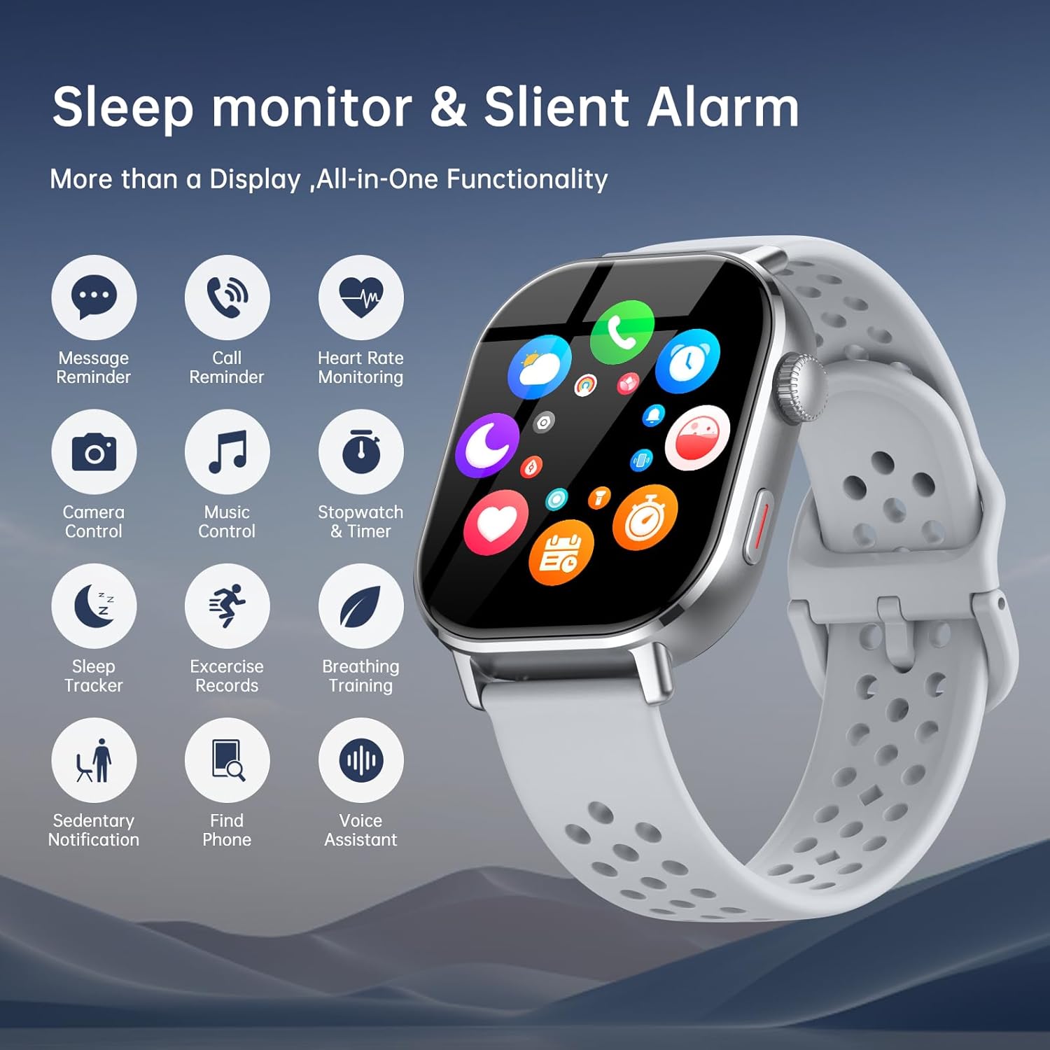 Smartwatch Herren Built-in GPS, Smart Watch Herzfrequenz/Schlafmonitor /Schrittzähler/Kompass/SOS, 2.06"AMOLED Uhren Herren Bluetooth Anruf, 178+Sportmodi Fitnessuhr 5ATM Wasserdicht für iOS Android – Bild 9