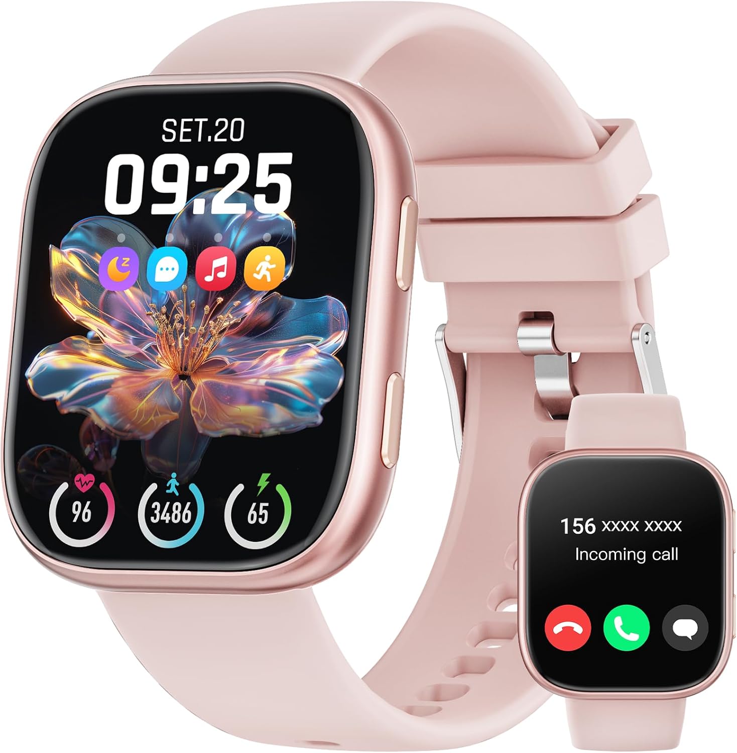Smartwatch für Damen und Herren, 1,83 Zoll HD-Fitnessuhr mit Telefonfunktion, Fitness-Tracker mit SpO2-Herzfrequenzmesser, Schlafmonitor, Schrittzähler, 110+ Sportmodi, Sportuhr, IP68 wasserdicht