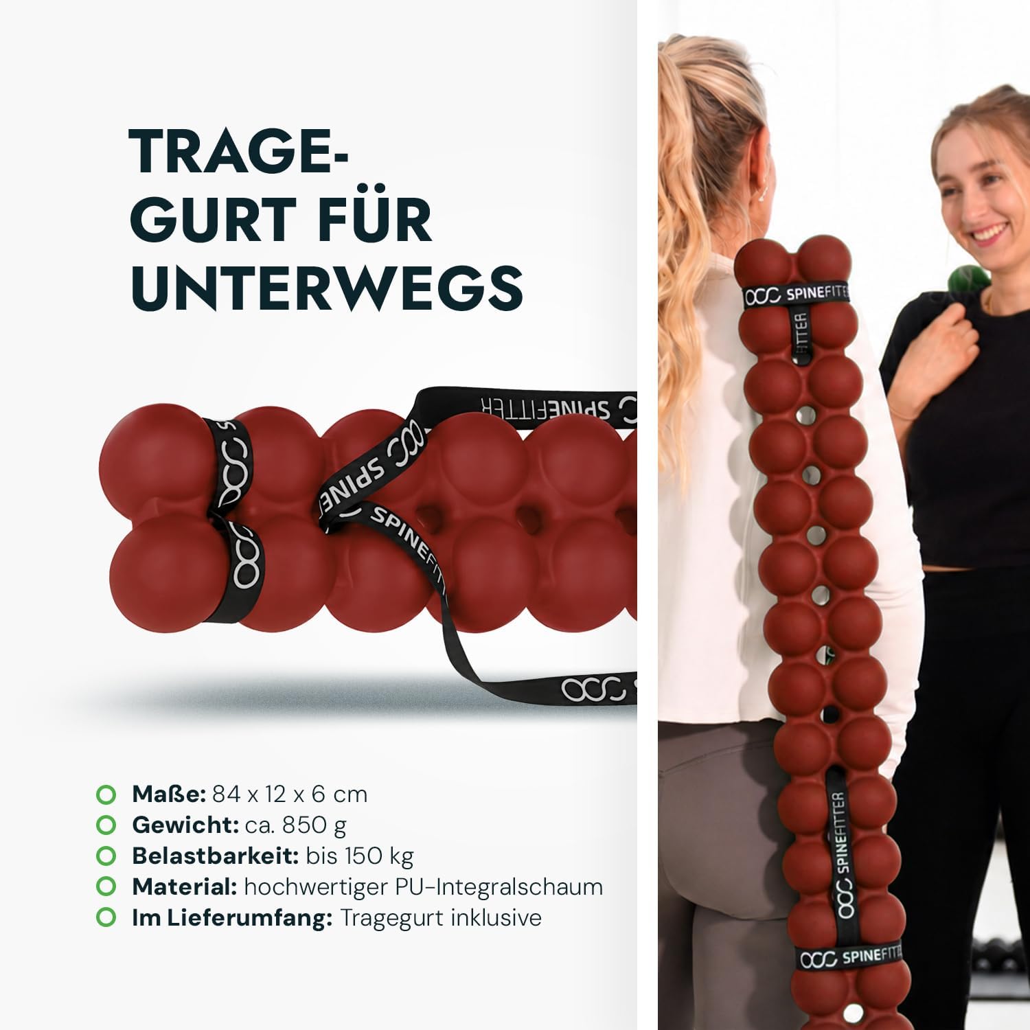 Spinefitter von Sissel Red | Massagegerät für Rücken & Gleichgewicht | Rückentrainer löst Verspannungen und Blockaden | Ideal für Pilates und Yoga | Zur Entspannung der Wirbelsäule | Für Zuhause und Praxis – Bild 8
