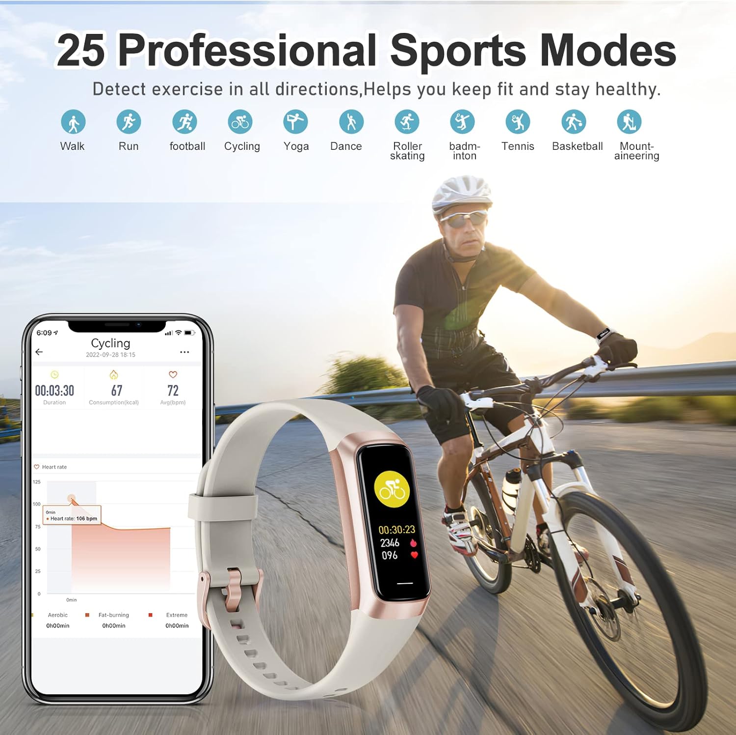 Zeacool Fitness Tracker Smartwatch Herren Damen IP68 Wasserdicht Fitnessuhr Aktivitätstracker mit 24h Herzfrequenz Schlaf Blutdruckmessgerät Schrittzähler Uhr Sportuhr für iOS Android – Bild 5