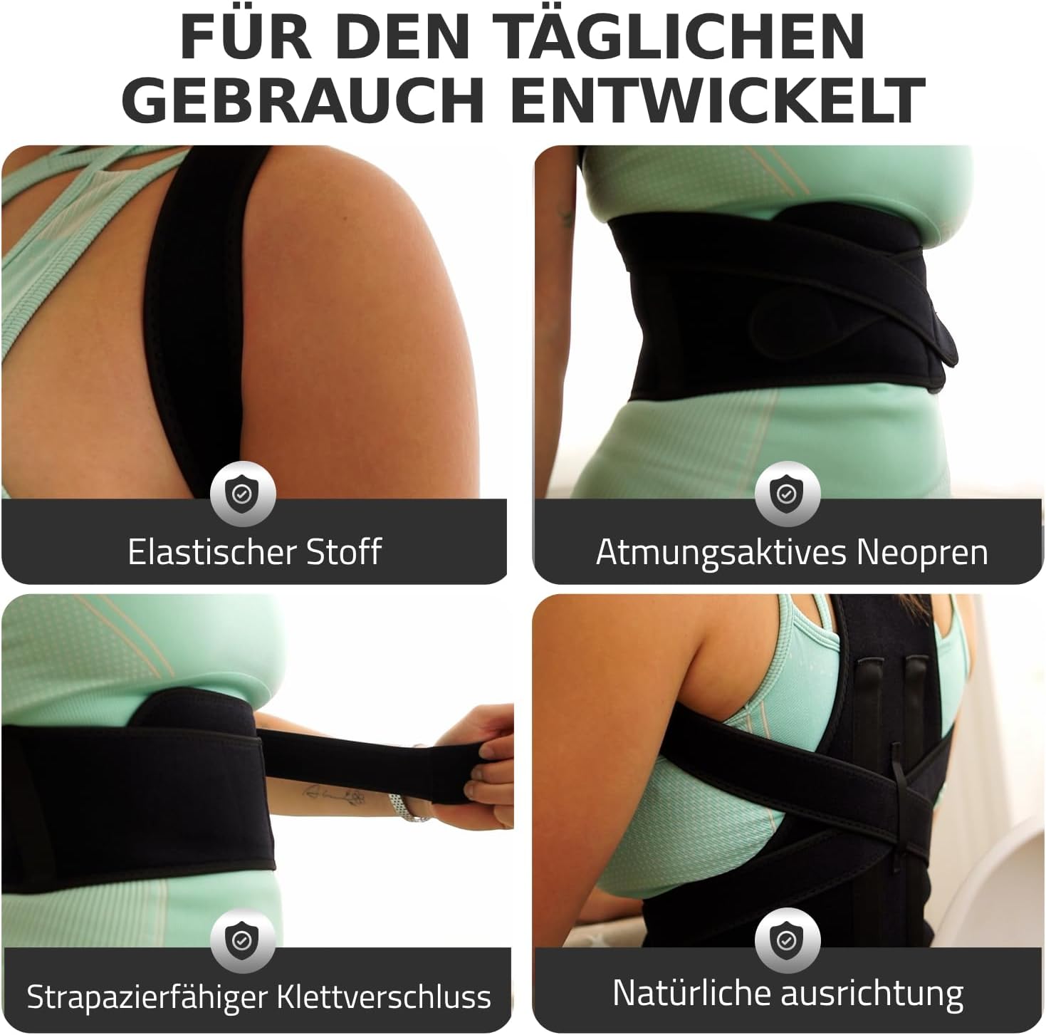 Roar Haltungstrainer Damen Herren – Rückengurthaltung, Geraderücken, Hohlkreuzkorrektur, Haltungskorrektur – Haltungskorrektur – Bild 4