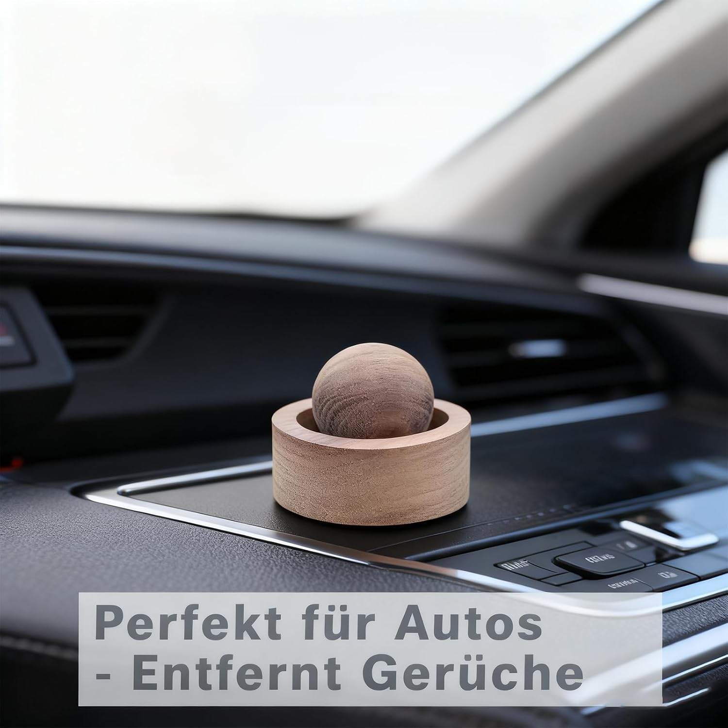 Diffusorkugel für ätherische Öle aus Naturholz, handgefertigte Aromatherapie-Dekoration aus massivem Holz für Zuhause, Büro und Auto, 48 x 35 mm, 5 Stück (Buchenholz, 5) – Bild 2