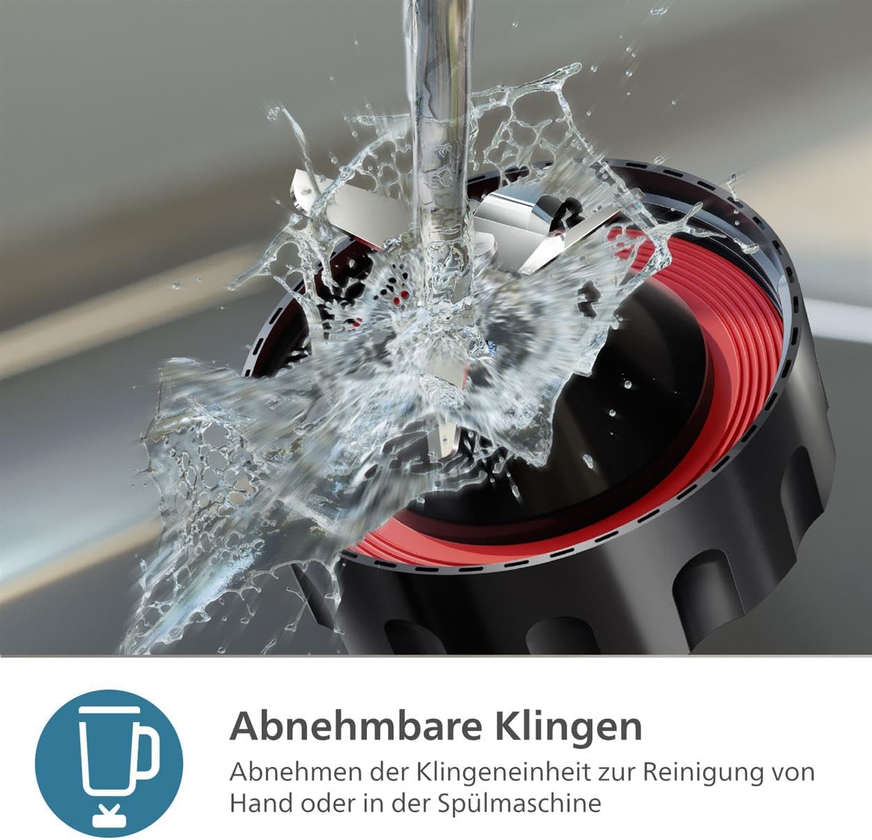 Mixer der Philips 5000-Serie mit Mix- und Go-Behälter – 1200 W. 2 l maximales Fassungsvermögen. ProBlend Plus-Technologie. Spülmaschinenfeste Teile. Schwarz (HR3031/00) – Bild 4