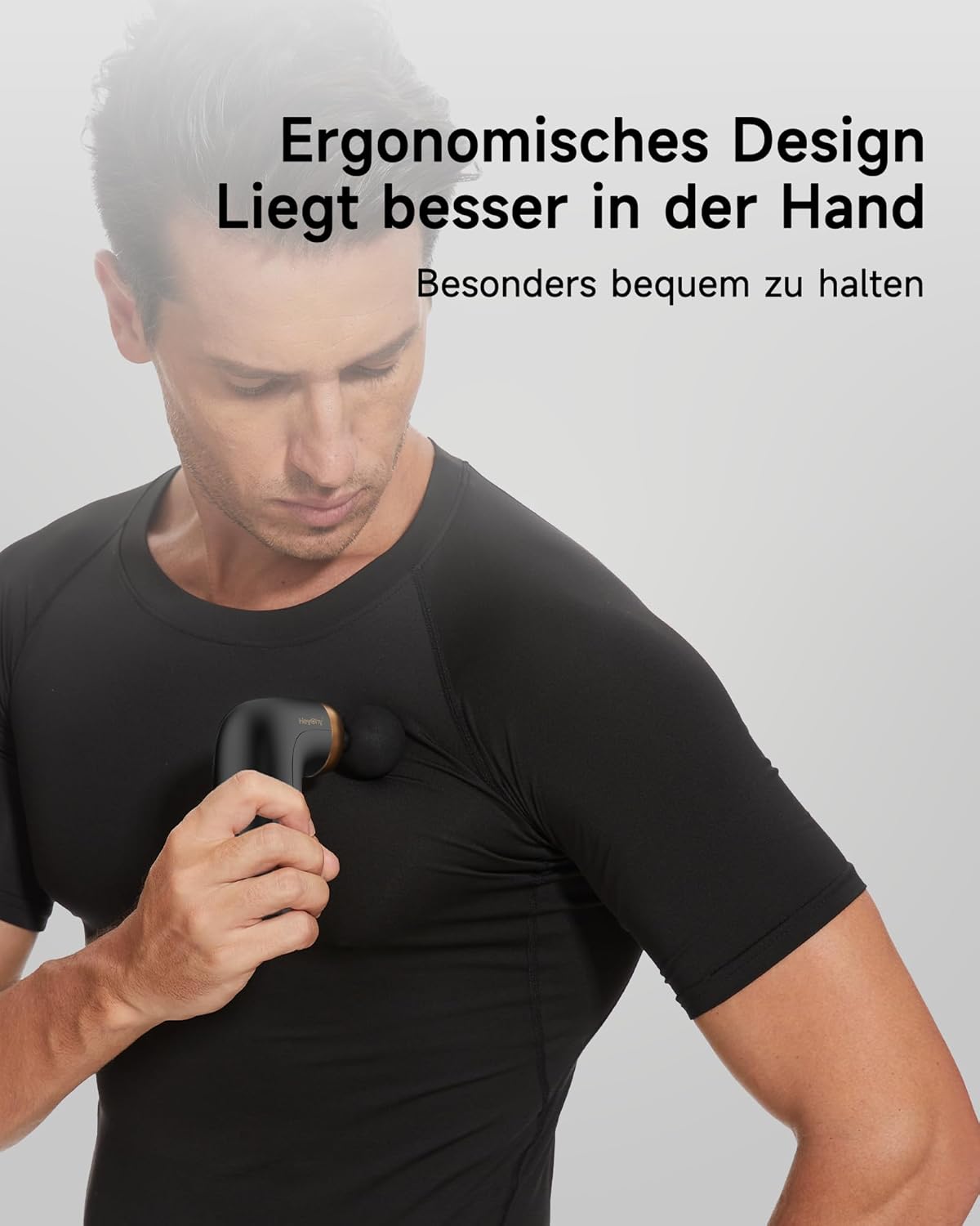 HEYCHY A1 Super Mini Massagepistole, kompakte Tiefengewebe-Massagepistole mit 4 Silikonaufsätzen, USB-C-Ladeanschluss und Akku, tragbares Muskelmassagegerät für Sport, Reisen, Büro, Damen und Herren – Bild 5