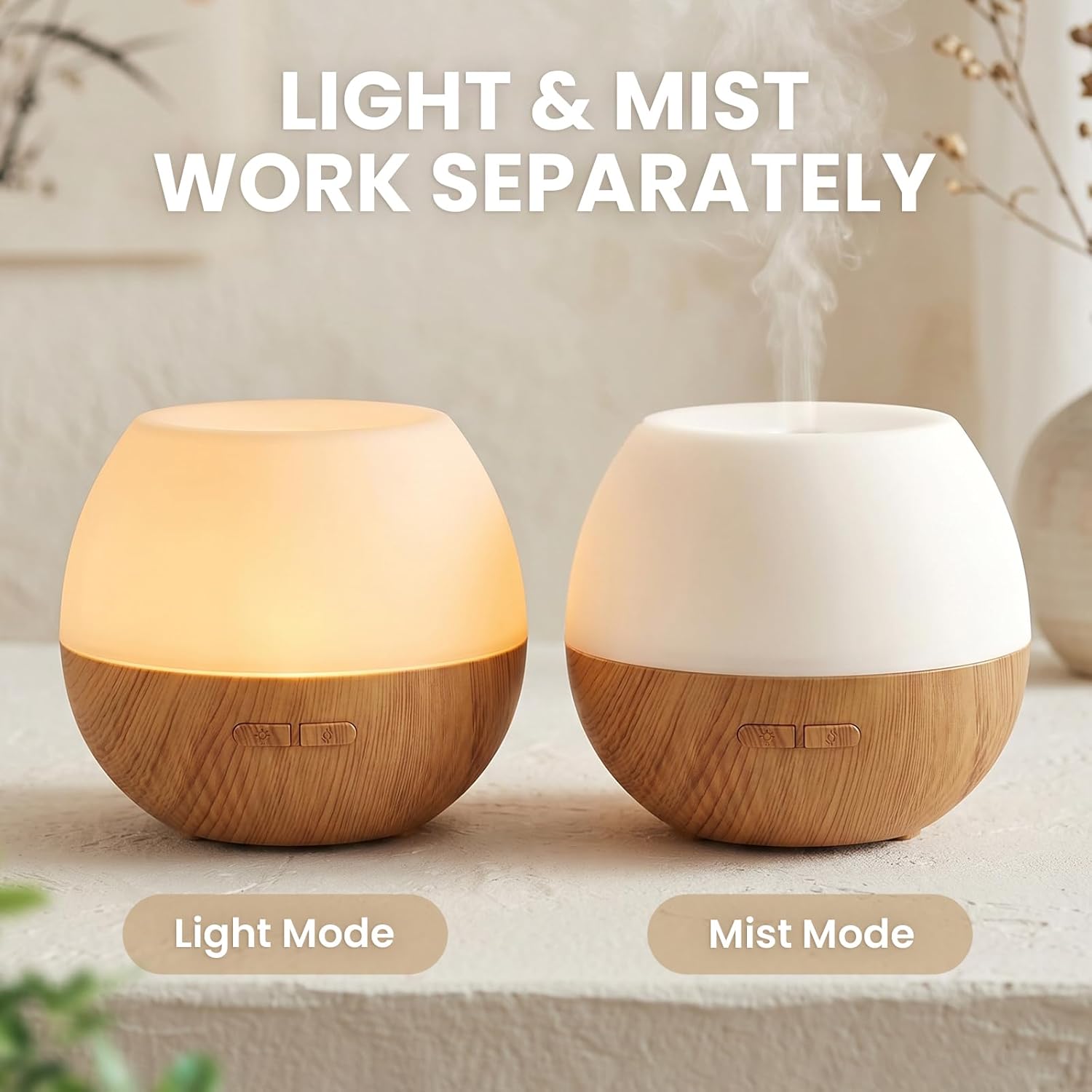 AESHORY 100 ml Aromadiffusor, Ultraschall-Luftbefeuchter, Aromatherapie-Diffusor für ätherische Öle, 7 farbige LED-Lichter, 2 Nebelmodi – Bild 3