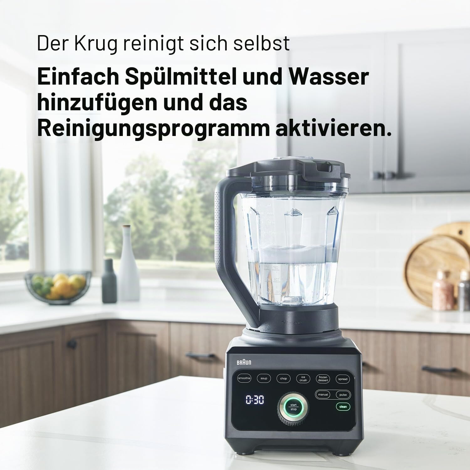 Braun PowerBlend 9 JB9040BK Hochleistungsmixer mit 1600 Watt Motor, 2 L Tritan-Behälter, 18 Programme, 10 Geschwindigkeiten, Schwarz – Bild 10