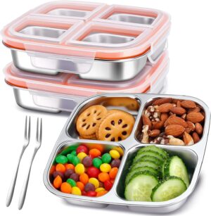 2 Stück Snackboxen mit 4 Fächern,...