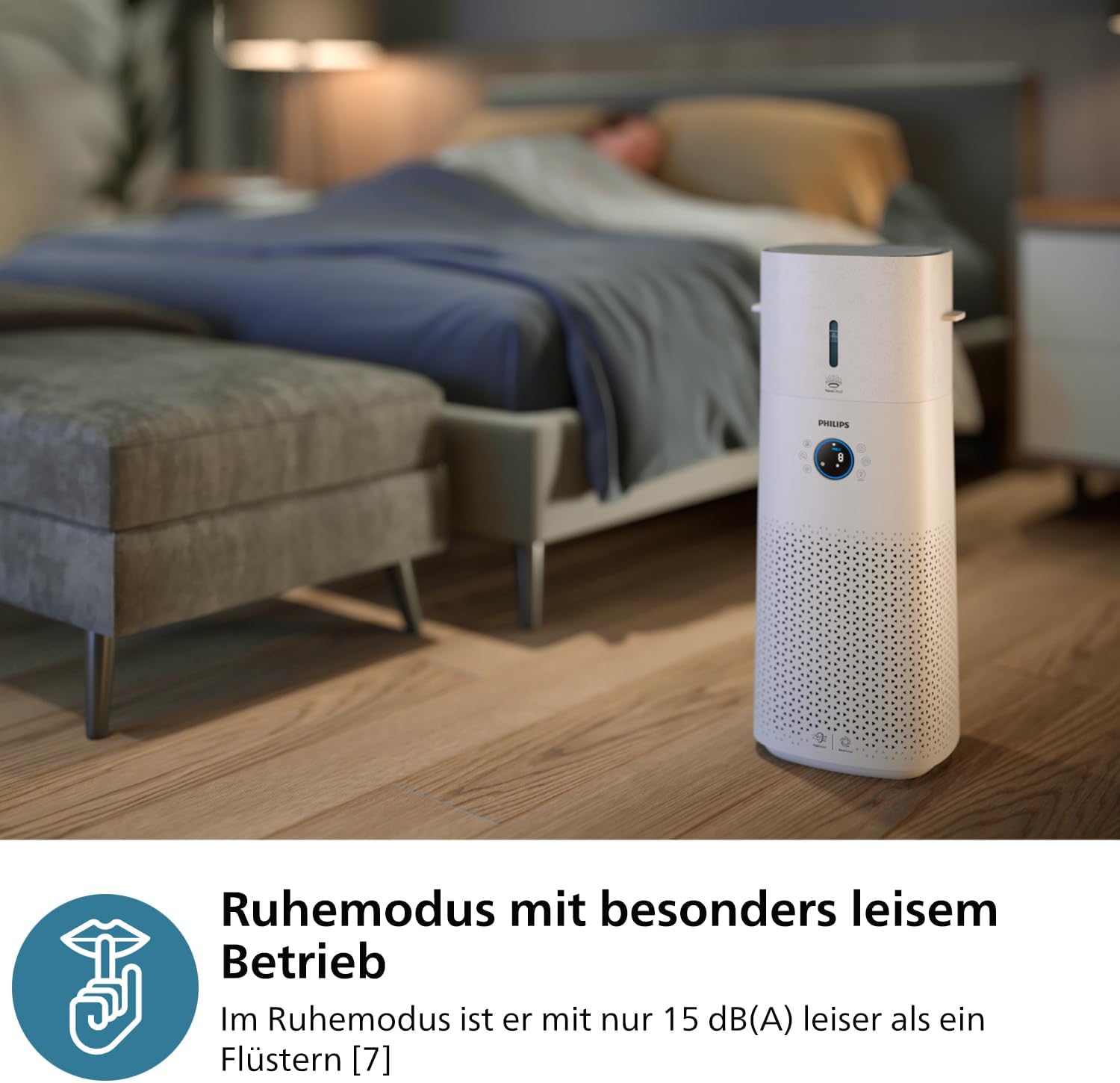 Philips 3000 Series 2-in-1-Kombi-Luftreinigungs- und Befeuchtungsgerät, 131 m², NanoProtect HEPA- und Aktivkohlefilter entfernt 99,97 % aller unsichtbaren Partikel, Weiß (AC3737/10) – Bild 6