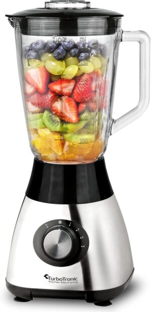 1200-Watt-Edelstahl-Mixer mit Glas-...