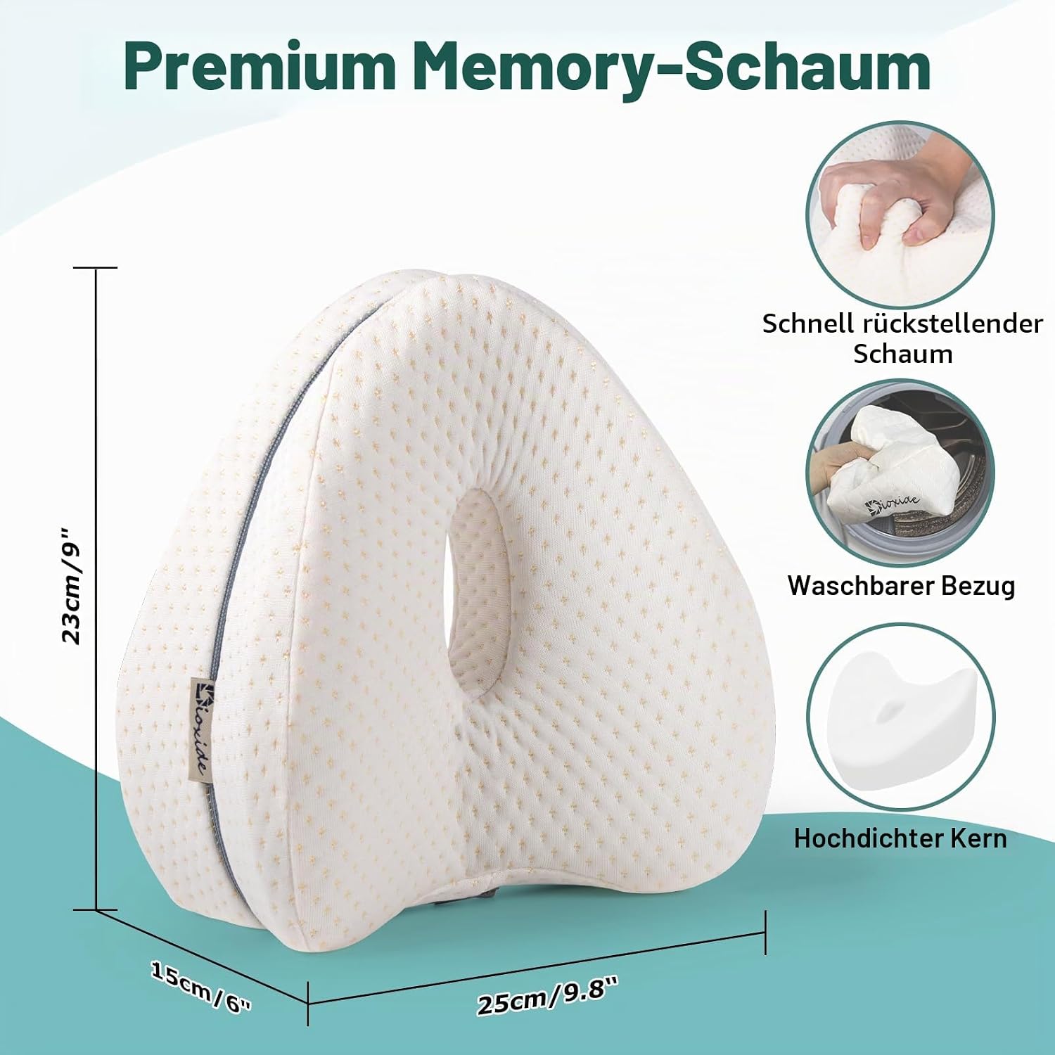 Dioxid-Seitenschlafkissen, Memory-Schaum-Kissen für Seitenschläfer, orthopädisches Beinkissen zum Schlafen – Bild 9