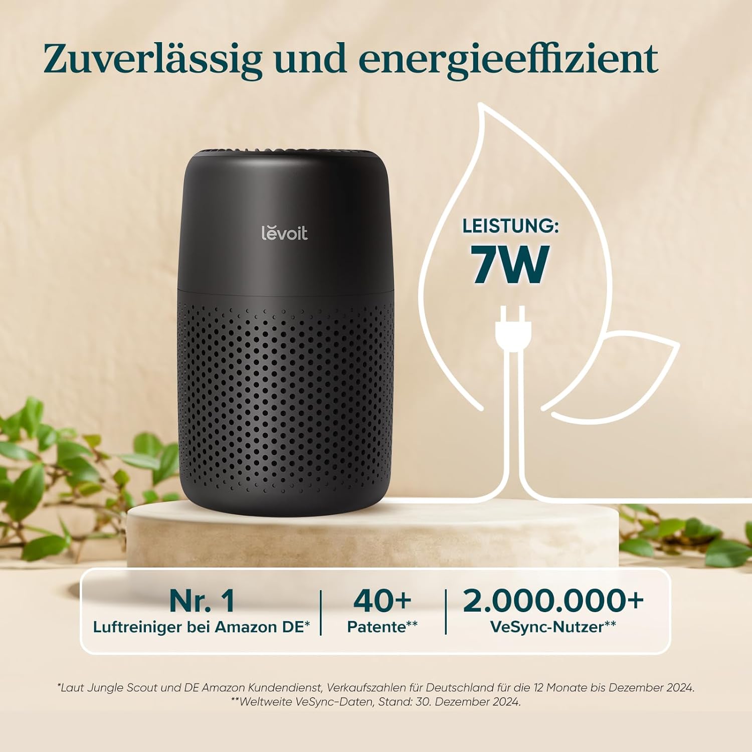 LEVOIT Luftreiniger mit Aromatherapie, Luftreiniger für Schlafzimmer, 3-in-1 HEPA-Aktivkohlefilter gegen Schimmel und Staub, Energieverbrauch 7 W, leiser Betrieb, 3 Geschwindigkeiten, Core Mini Black – Bild 7