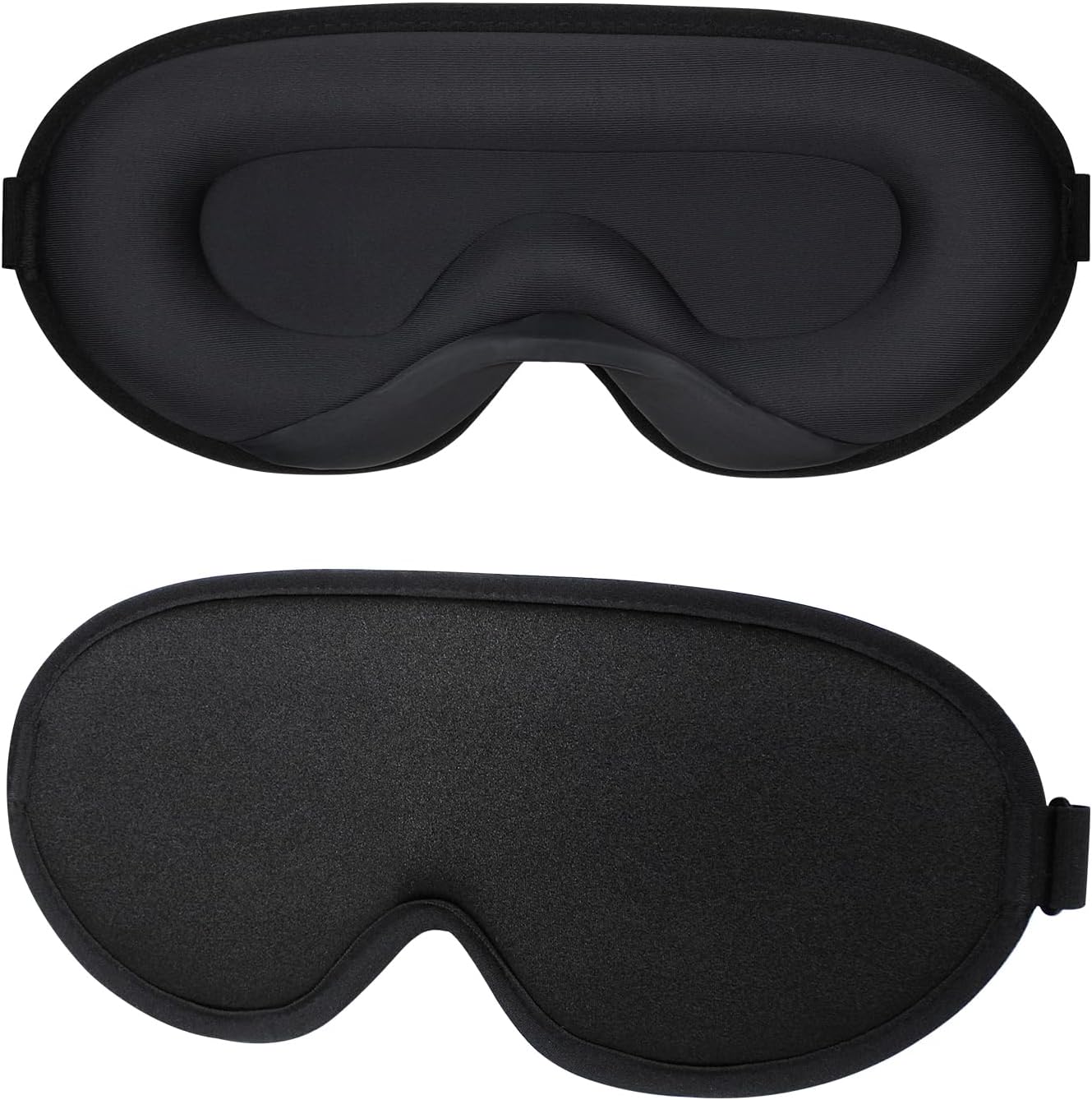 FuninCrea 3D-Schlafmaske aus Seide für Damen und Herren, aktualisierte Schlafmaske, kein Augenabdruck, weiche und bequeme Augenmaske, Schlafmaske, Lichtblockierung mit verstellbarem Gummiband, Schwarz