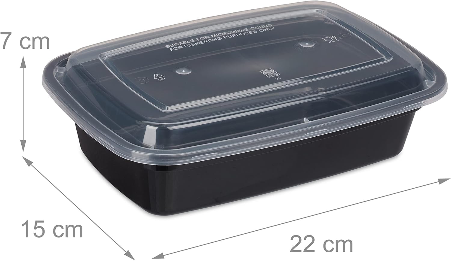 Relaxdays Meal-Prep-Boxen, 10er-Set, 1 Fach, 1000 ml, mikrowellengeeignet, auslaufsicher, Lebensmittelbox, Kunststoff, schwarz – Bild 4