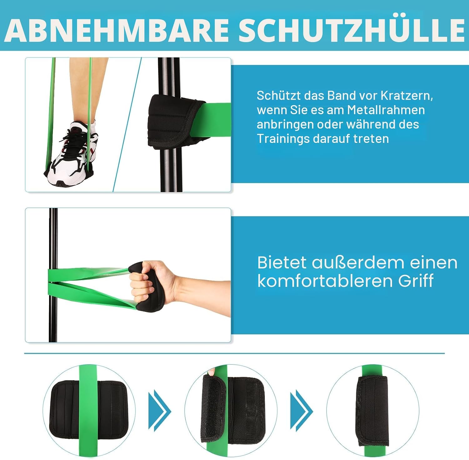 TOMSHOO Widerstandsbänder-Set, 4/5-teilig, Widerstandsbänder mit Aufbewahrungstasche, Griff, Türanker, mehrere Widerstandsstufen, Fitnessbänder, Trainingsbänder für Krafttraining, Klimmzüge, mehr – Bild 4