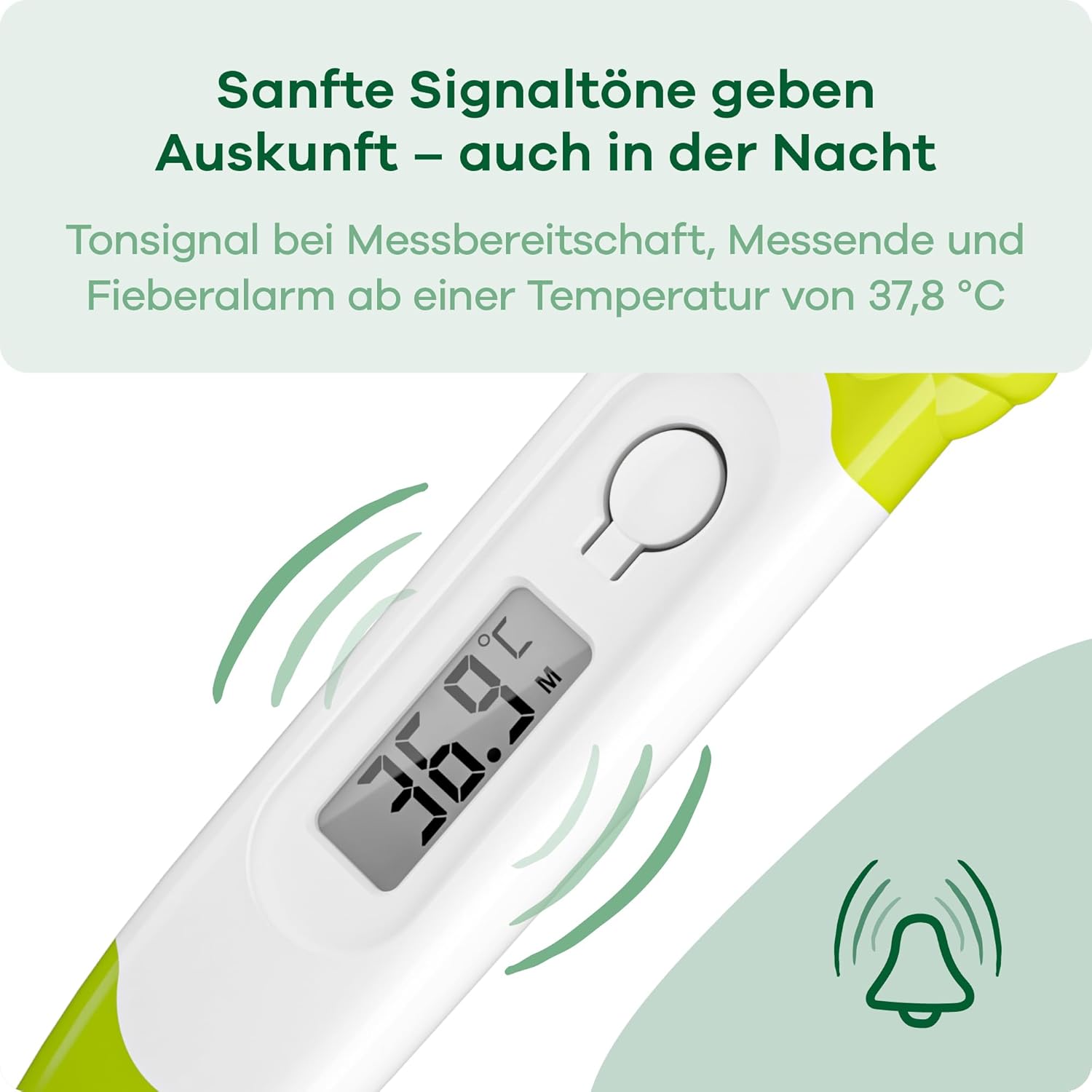 Weinberger Digitales Fieberthermometer mit flexibler Spitze Baby & Kinder | Fieberthermometer zur rektalen und oralen Anwendung | Fieberalarm, wasserdicht, Speicherfunktion – Bild 3