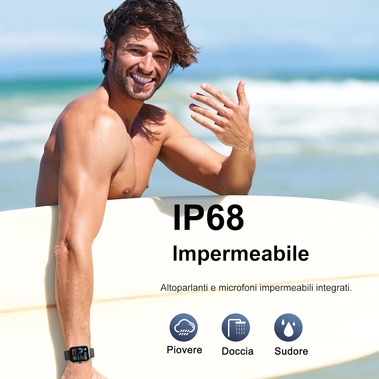 Smartwatch Herren Damen 1,96 Zoll Fitnessuhr Herzfrequenz Schlafmonitor Schrittzähleruhr Smart Watch Bluetooth Anrufe 113+ Sportmodi Sportuhr IP68 Wasserdicht Fitness Tracker für iOS Android Schwarz – Bild 7