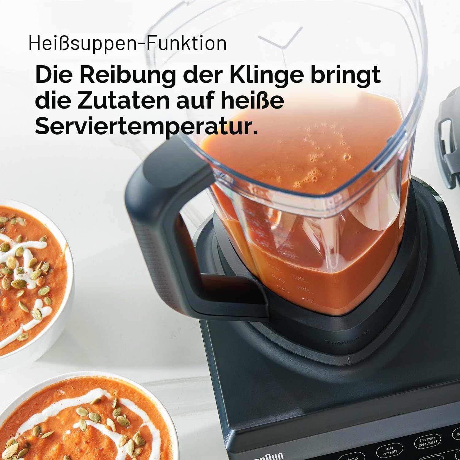 Braun PowerBlend 9 JB9040BK Hochleistungsmixer mit 1600 Watt Motor, 2 L Tritan-Behälter, 18 Programme, 10 Geschwindigkeiten, Schwarz – Bild 8