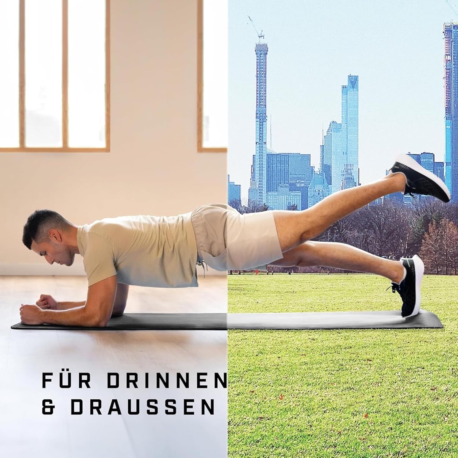 KG Physio rutschfeste Yogamatte mit Schultergurt – Gymnastikmatte für Yoga, Heimtraining, HiiT und Pilates – Fitnessmatte, Sportmatte, Yogamatte rutschfest, 183 cm x 60 cm x 8 mm – Bild 5