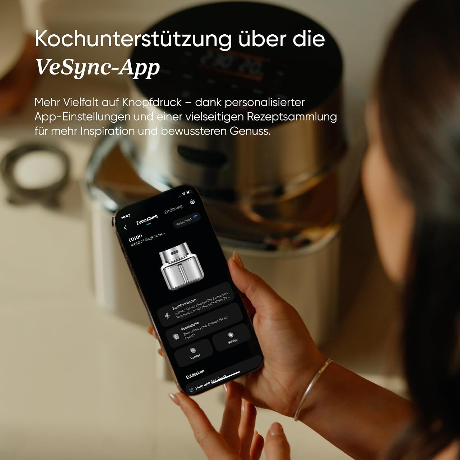 COSORI Airfryer | Kultige Single | 96 % Metall | Keramikbeschichtung ohne PFAS und BPA | 7-in-1 6,2L Heißluftfritteuse | 61 % Energieeinsparung | 50+ Rezepte | Spülmaschinenfest | Silber | SE601S – Bild 8