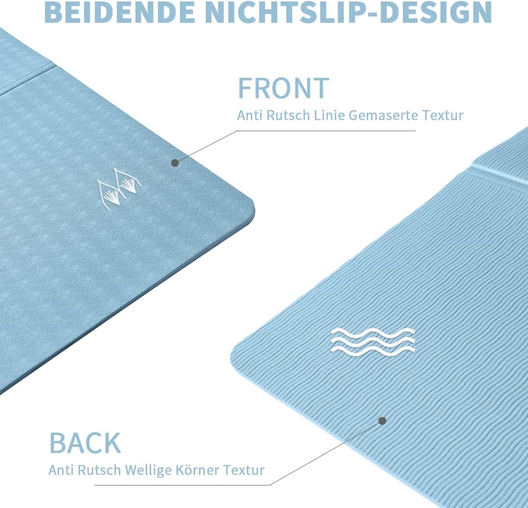 Good Nite faltbare Yogamatte, rutschfest, tragbare Fitnessmatte, faltbar, leicht, Gymnastikmatte, Pilates, Sport, Reise-Gogamat, 183 x 61 x 0,6 cm – Bild 5