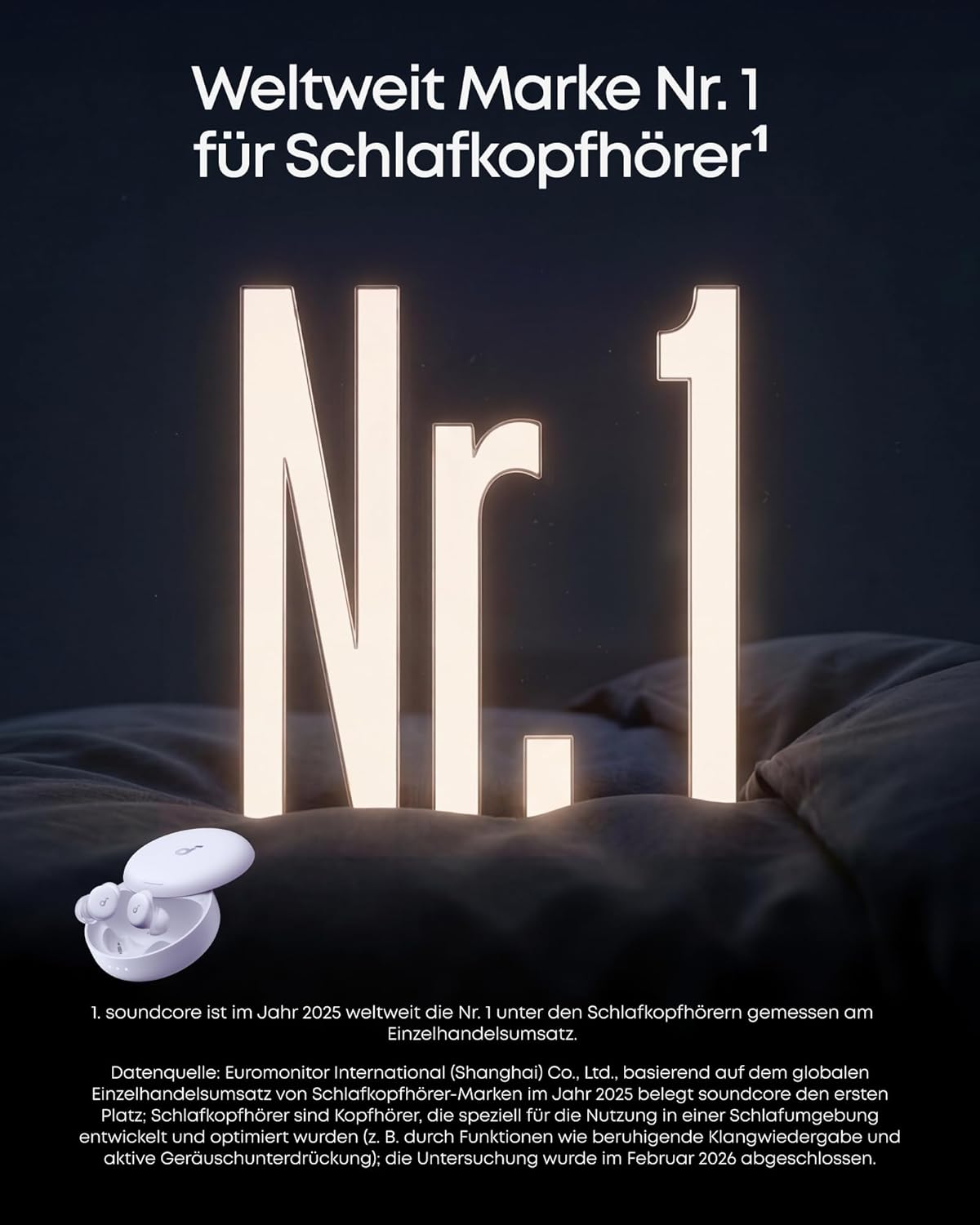 soundcore Anker Sleep A30 Schlafkopfhörer, geräuschmaskierende Bluetooth-Kopfhörer, adaptives Schnarchmaskensystem, besonders bequem für Seitenschläfer, 45-Stunden-Akku – Bild 2