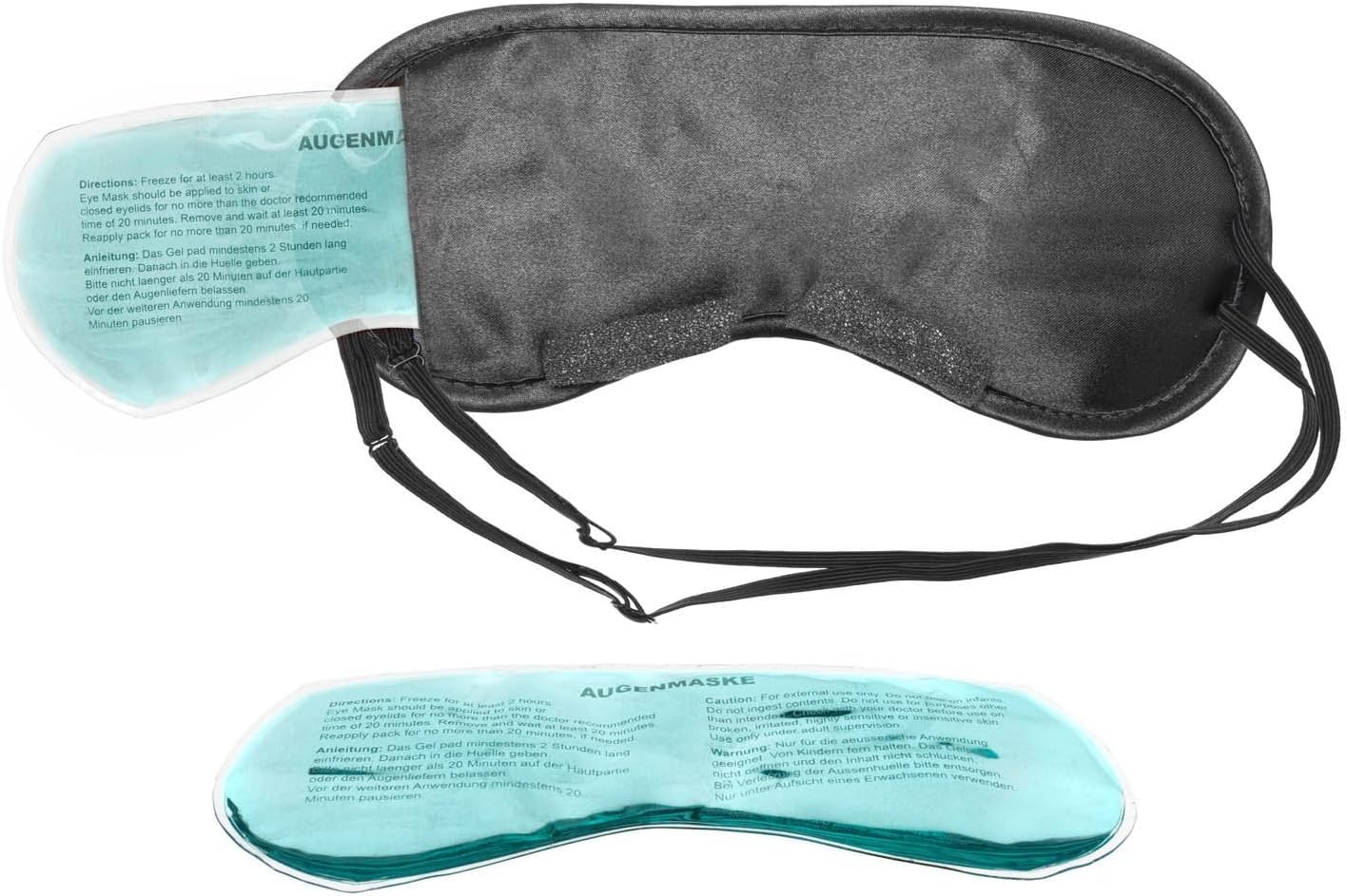 Gel-Gesichtsmaske, Entspannungsmaske, Wellness-Maske zur Kältetherapie, Gel-Maske, Kühlmaske bei Sonnenbrand & Allergien, Kühlbrille, Entspannungsmaske bei Migräne und Kopfschmerzen (Schlafmaske, Schwarz) – Bild 4