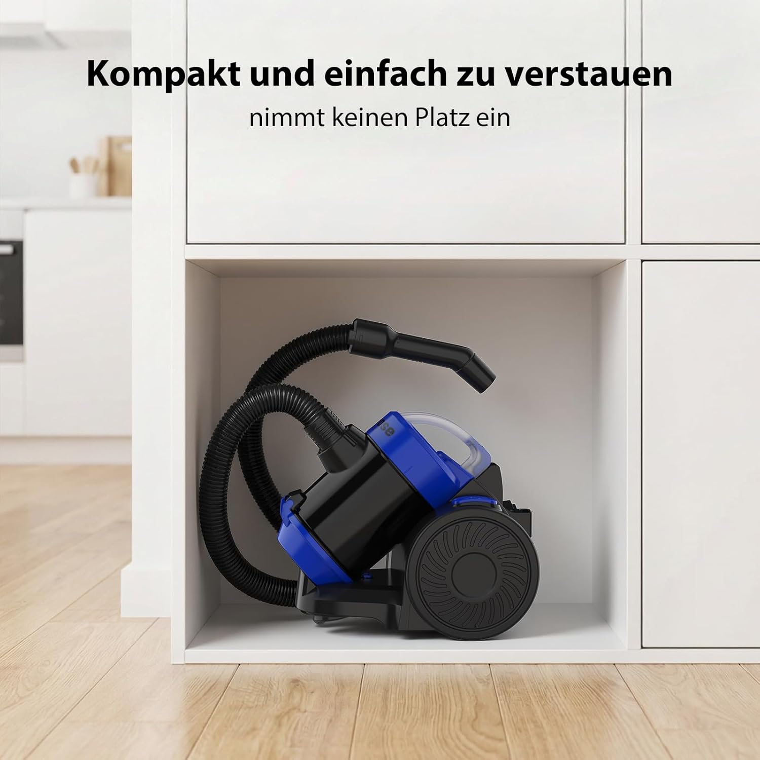 Zyklon-Staubsauger, beutellos, 1000 Watt, Staubsaugerzylinder, leistungsstarker Bodenstaubsauger mit HEPA-Filter, Bodendüse für Hartböden und Teppich, 1,5 Liter Staubbehälterkapazität, 10 m Arbeitsradius – Bild 8