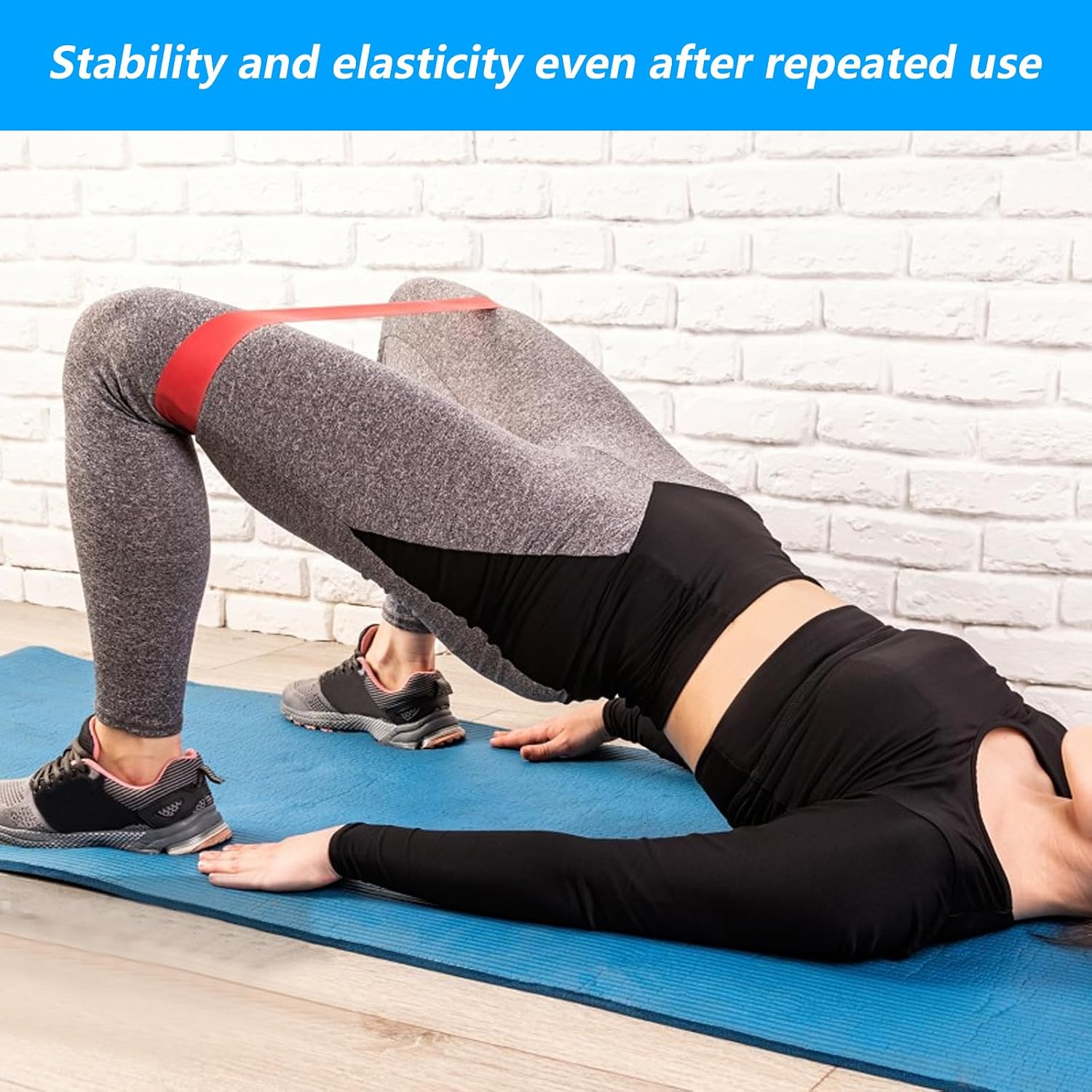 5 Stück Widerstandsbänder, Widerstandsbänder, Fitnessbänder, Widerstandsbänder mit 5 verschiedenen Widerstandsstufen, zum Dehnen von Yoga, mit Tragetasche und Anleitung (evtl. nicht in deutscher Sprache) – Bild 5