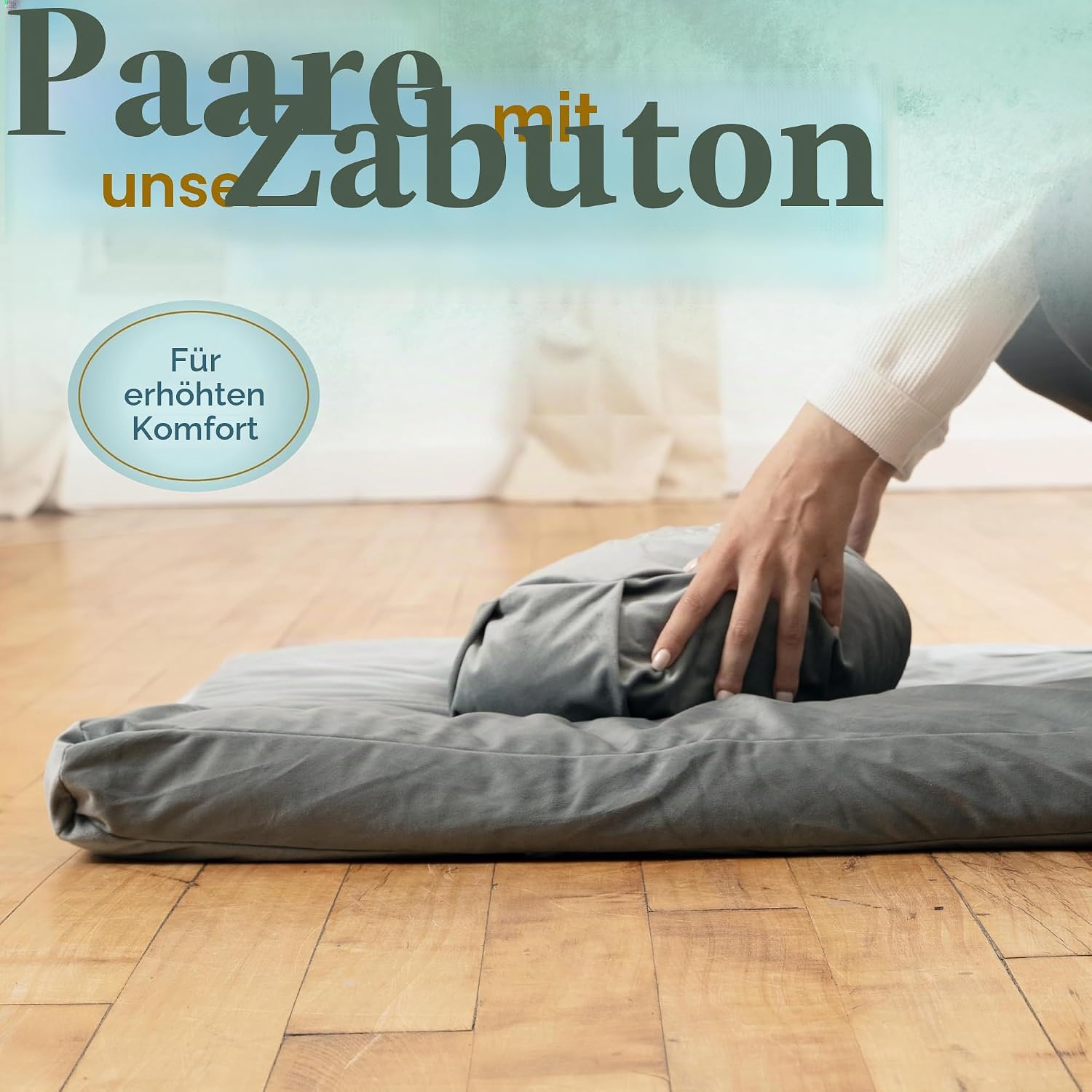 Florensi Meditationskissen (16 x 16 x 5 Zoll), großes Meditationskissen aus Samt, Premium-Yogakissen für Männer und Frauen, Yogakissen, Meditationskissen zum Sitzen auf dem Boden – Bild 7