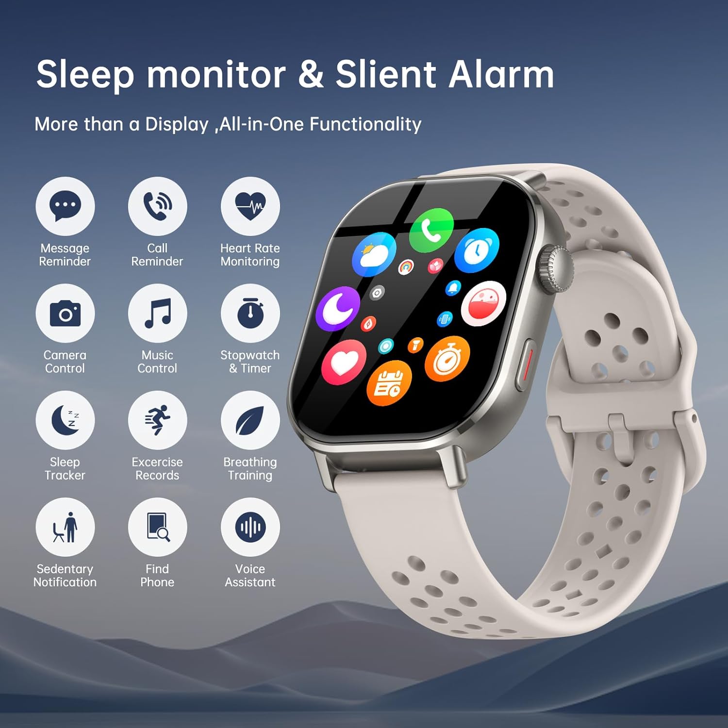 Smartwatch Damen Herren, 2.06''AMOLED-Display Fitnessuhr mit Telefonfunktion, 178+ Sportmodi Schrittzähler Uhr Kompass SOS Herzfrequenz Schlafmonitor 5ATM Wasserdicht, Fitness Tracker für iOS Android – Bild 8