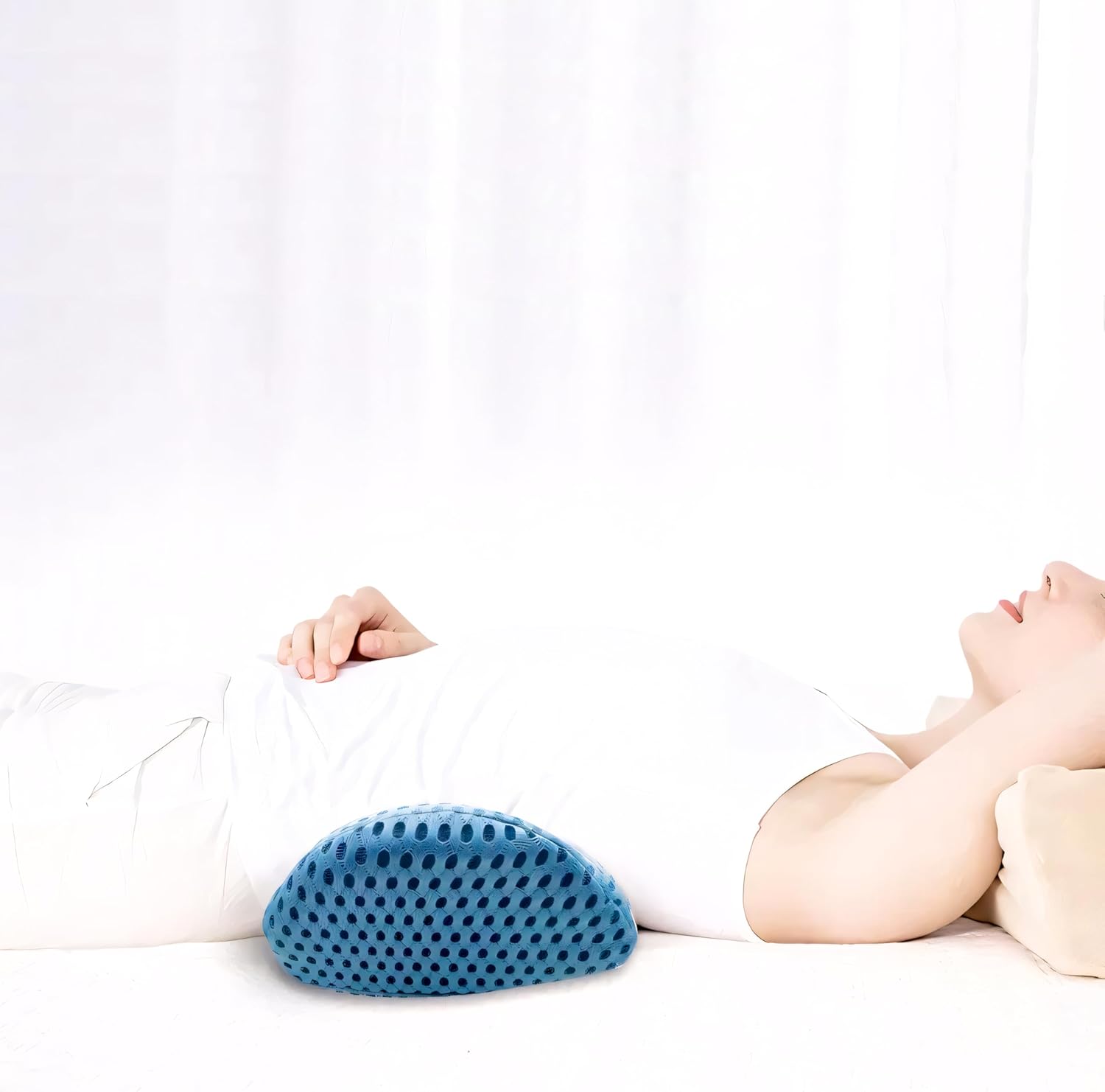 Retoo Lendenkissen orthopädisch 23 x 13 x 46 cm, Memory-Schaum-Lendenkissen, Rückenstützkissen mit atmungsaktivem Material, universell für Bett, Stuhl, Auto, Schmerzlinderung im unteren Rückenbereich – Bild 4