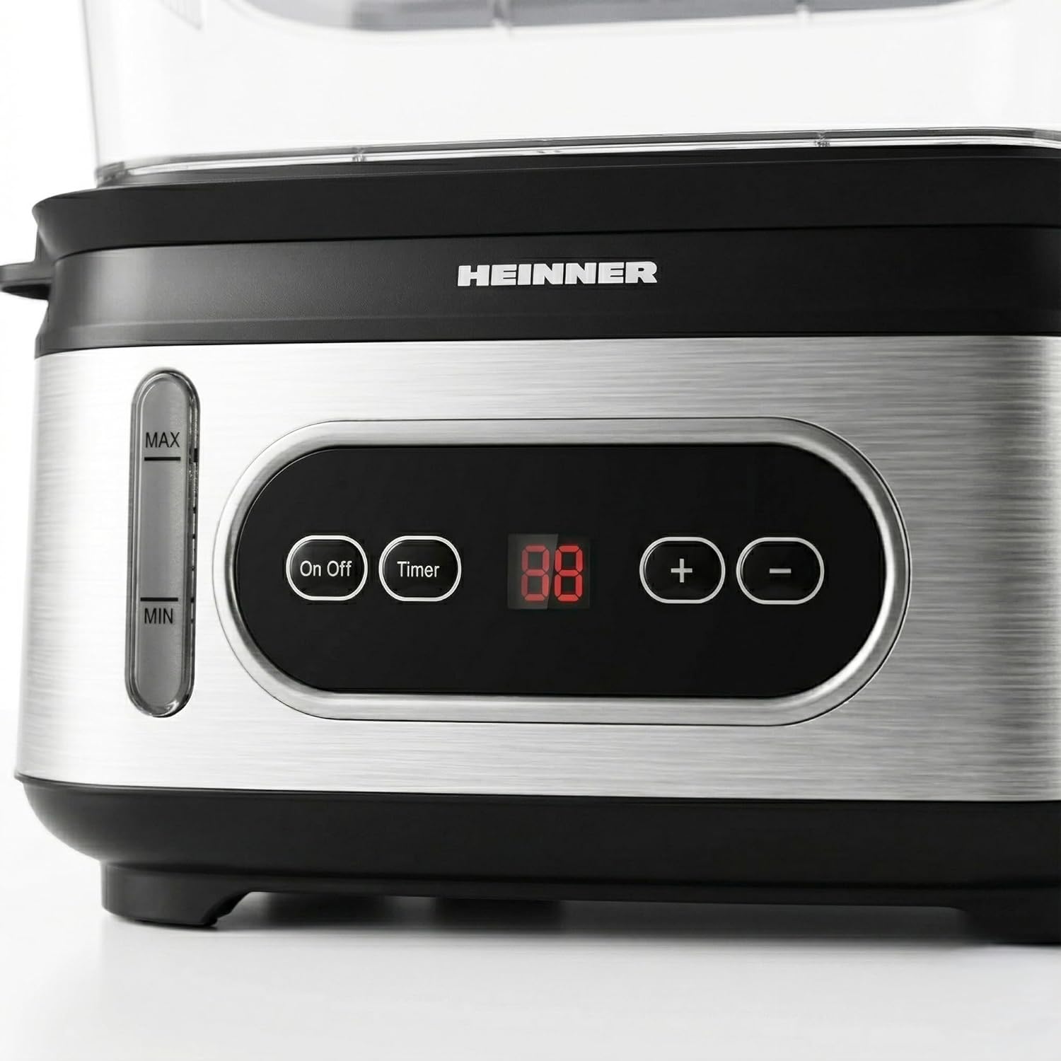 One Steam HSA-D950SS Elektrischer Dampfgarer, 9 l, 3 Stufen, BPA-frei, LED-Display, digitaler Timer 0–90 Min., Startauswahl 12 Stunden, automatische Abschaltung, spülmaschinenfest, inklusive 950 W, Modell ONE – Bild 3