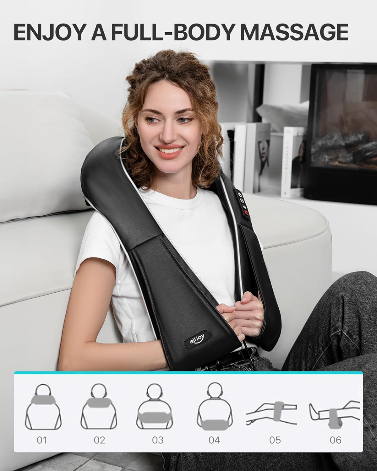 Nackenmassagegerät mit Wärme, 3D-Nackenmassagegerät, Shiatsu-Massagegerät für Rücken, Schulter, Weihnachtsgeschenke für Papa, Mama, Rückenmassagegerät für Damen und Herren – Bild 7