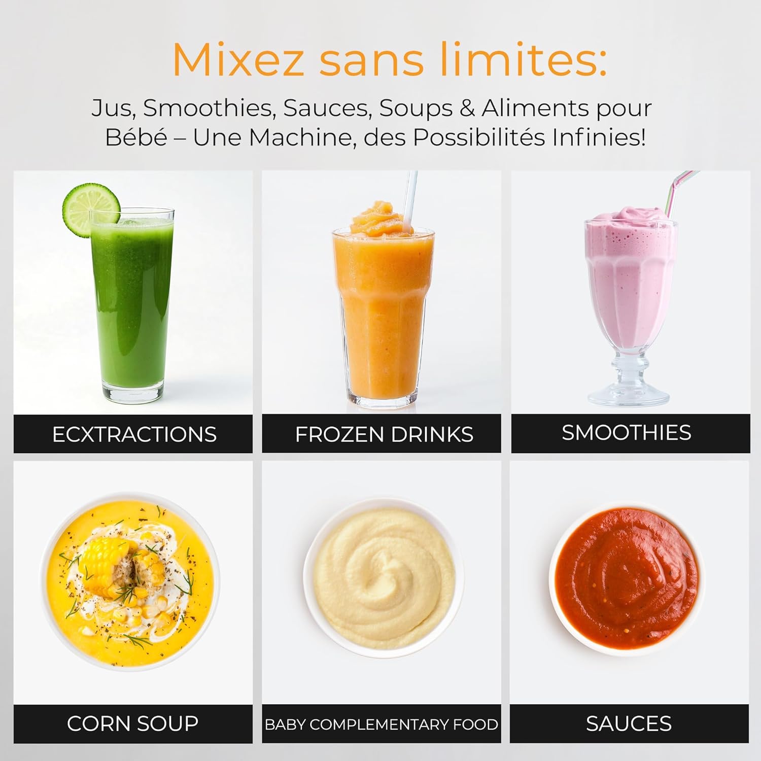 Bear Mixer Smoothie Maker 700 W, Hochleistungsmixer mit 1500 ml Mixbecher, 2 Geschwindigkeiten & Pulse-Funktion für Shakes, Smoothies, gefrorene Früchte & Ice Crush, ideal für die Küche – Bild 5