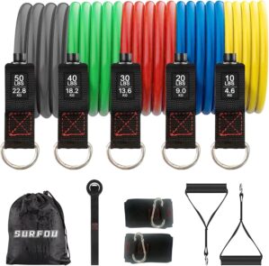 SURFOU Fitnessbänder-Set, 5 Widers...