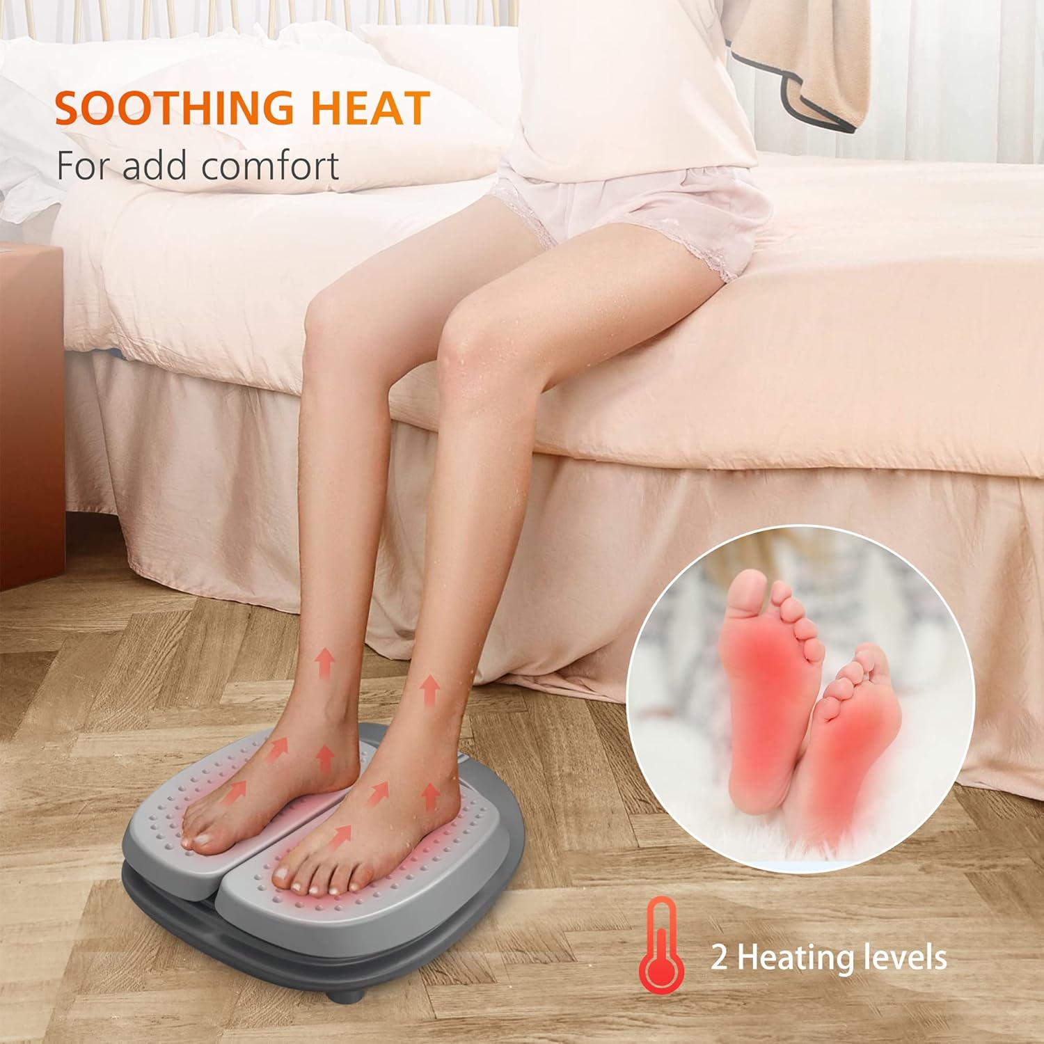 Snailax Shiatsu Fußmassagegerät mit Wärmefunktion, elektrisches Fußmassagegerät mit Vibration, Massagegerät für Fußmassage mit Fernbedienung, Geschenke – Bild 3