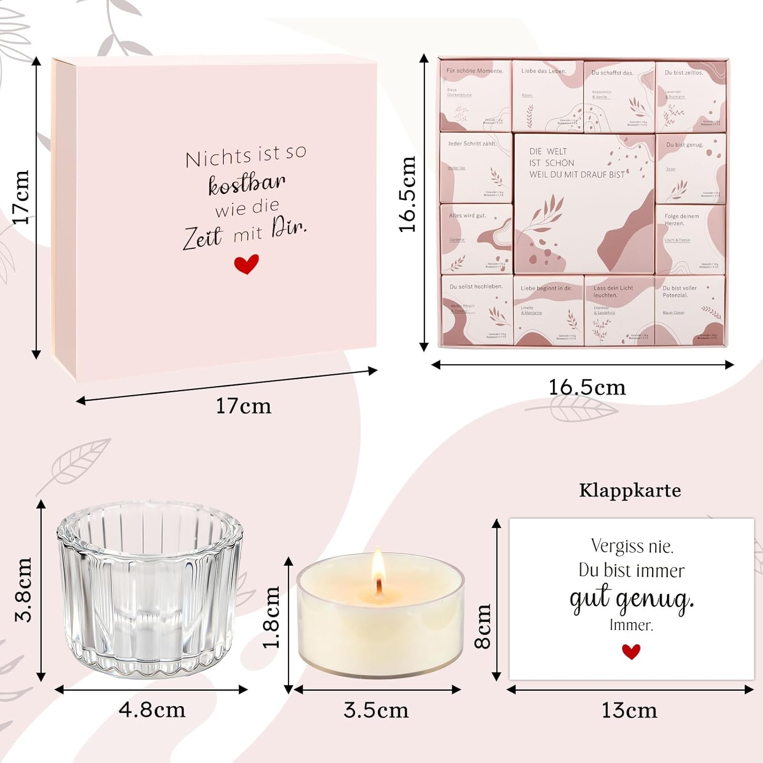 TUZELIYA Geschenke für Frauen, 12 Stück Duftkerzen-Geschenkset mit Grußkarte, versteckte Nachricht erscheint beim Brennen, Überraschung & Entspannung, Geburtstagsgeschenk für Frauen, Freundin – Bild 7