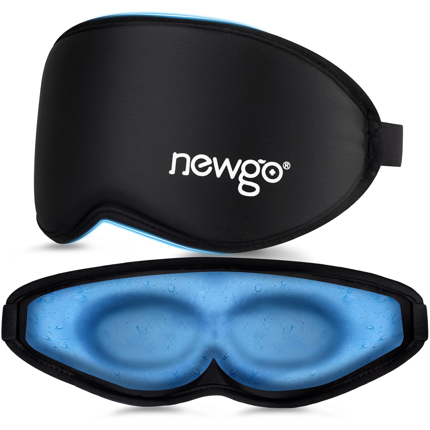 NEWGO 3D Gel Augenmaske – Migränemaske & Kühlmaske Gesicht, kühlend & wärmend, ergonomische 3D-Kontur für perfekte Passform, hautfreundliches Material gegen müde Augen, Schwellungen & Kopfschmerzen