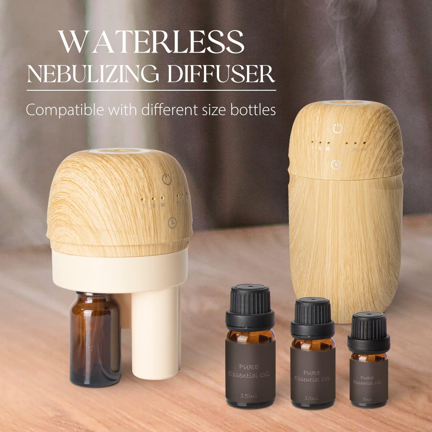 SALUBRITO Aroma-Diffusor kabellos, wiederaufladbarer wasserloser Diffusor für ätherische Öle, Duftöl-Diffusor, batteriebetrieben für Auto, Büro, Zuhause – Bild 5
