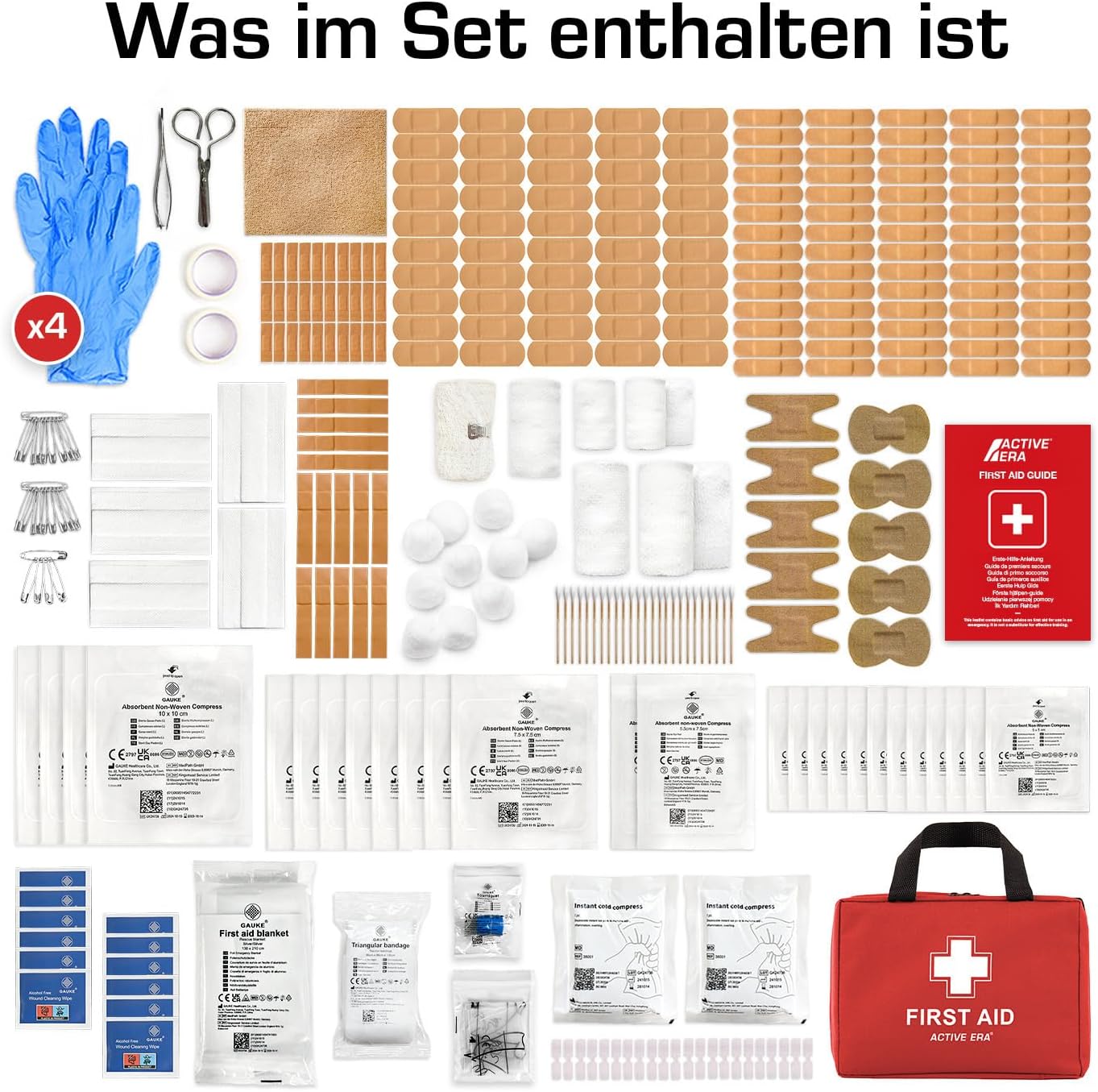 Active Era Premium Erste-Hilfe-Set – 320-teiliges Erste-Hilfe-Set – Notfallausrüstung inklusive CPR-Maske, Pflaster, Rettungsdecke für Zuhause, auf Reisen oder als Erste-Hilfe-Set im Freien – ISO 13485 – Bild 3