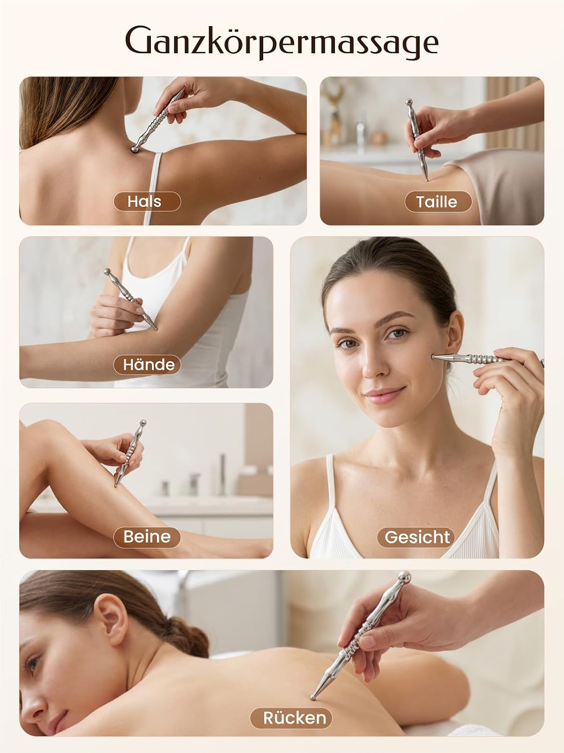 Akupunkturstift, Premium-Akupressurstift aus Edelstahl zur Schmerzlinderung bei Muskelverspannungen, Triggerpunkt-Massagestift, manuelles Reflexzonenmassagegerät – Bild 5