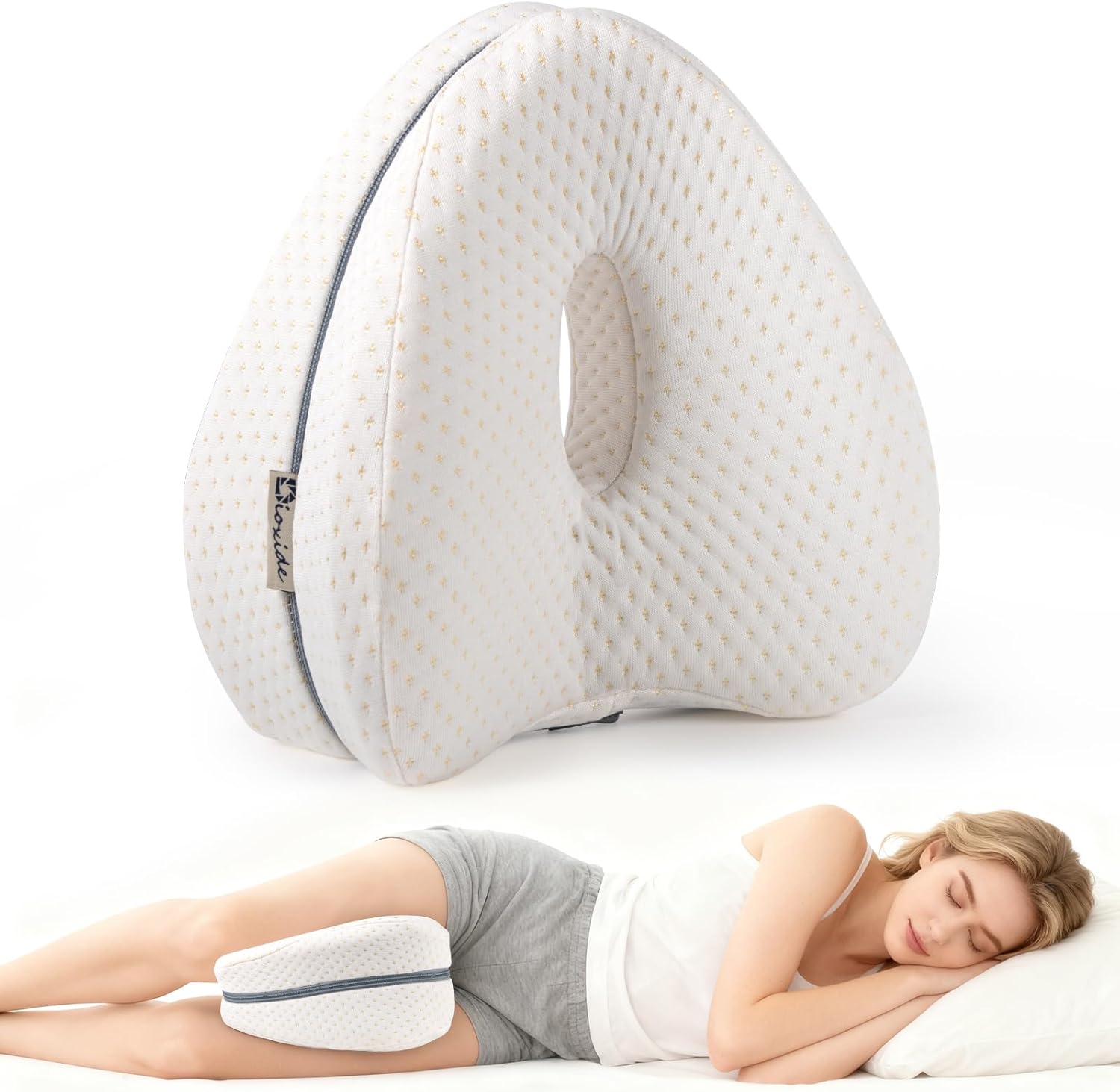 Dioxid-Seitenschlafkissen, Memory-Schaum-Kissen für Seitenschläfer, orthopädisches Beinkissen zum Schlafen